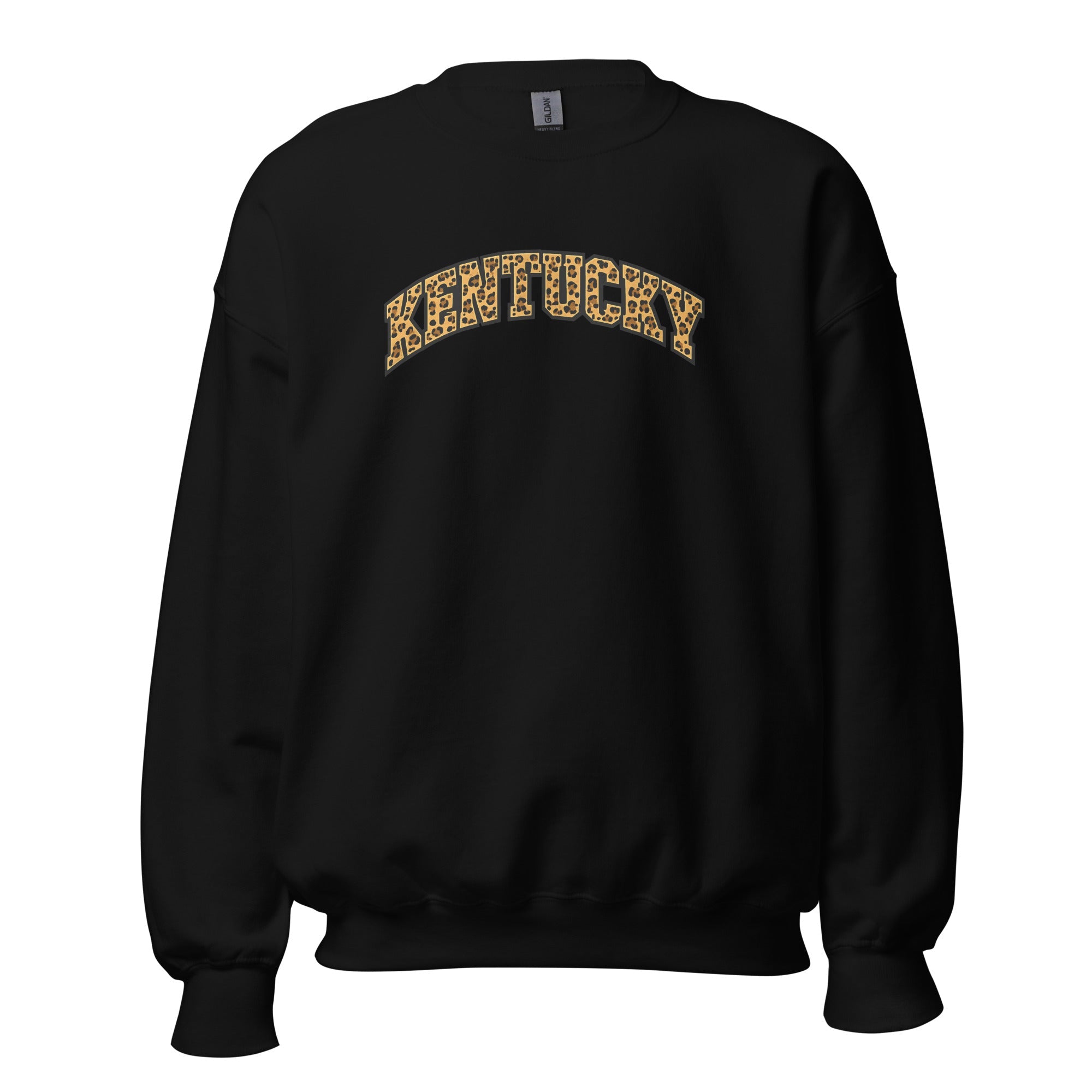 Kentucky Leopard Print Sweatshirt | Bold Arched Design - Bluegrass Elite Apparel LLC
