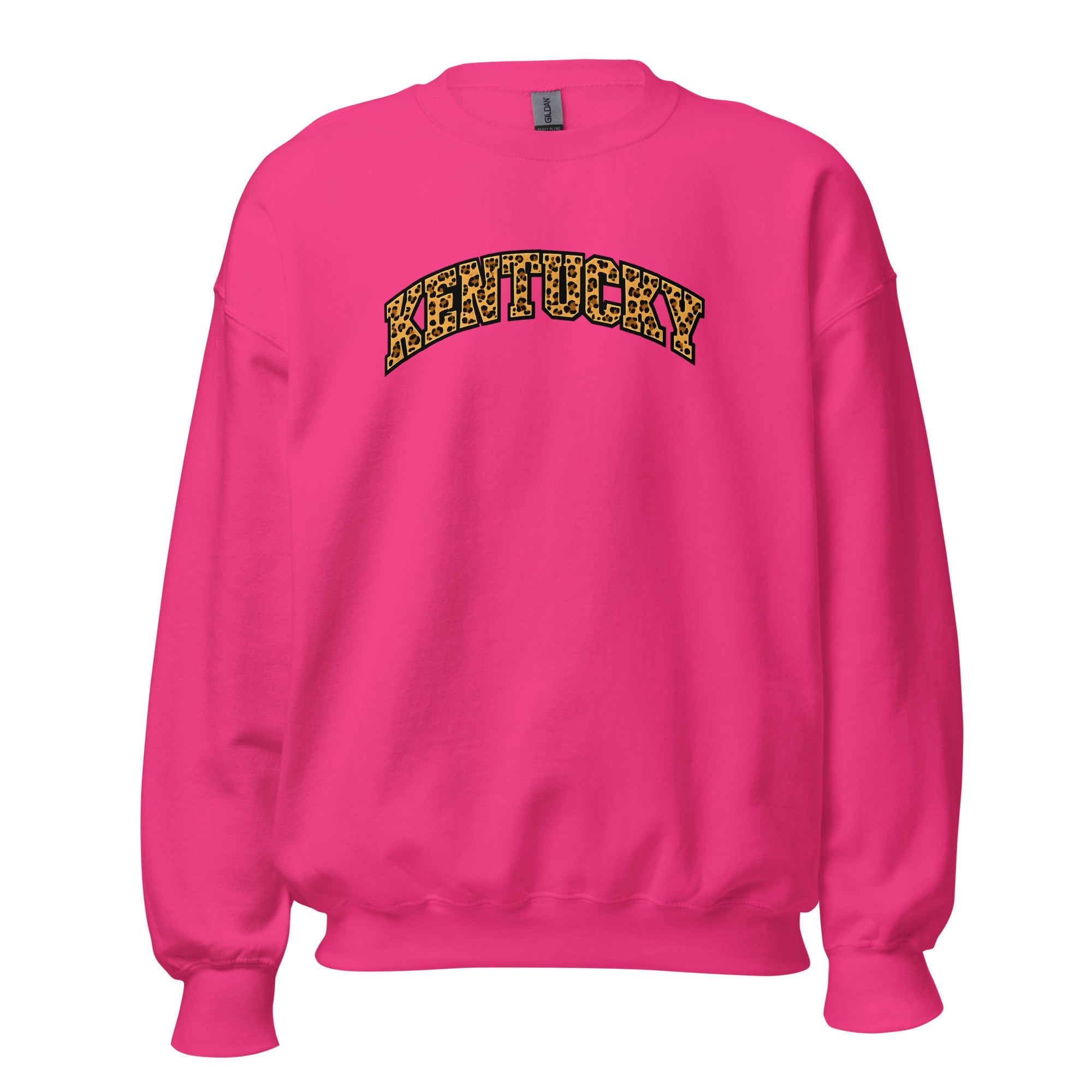 Kentucky Leopard Print Sweatshirt | Bold Arched Design - Bluegrass Elite Apparel LLC