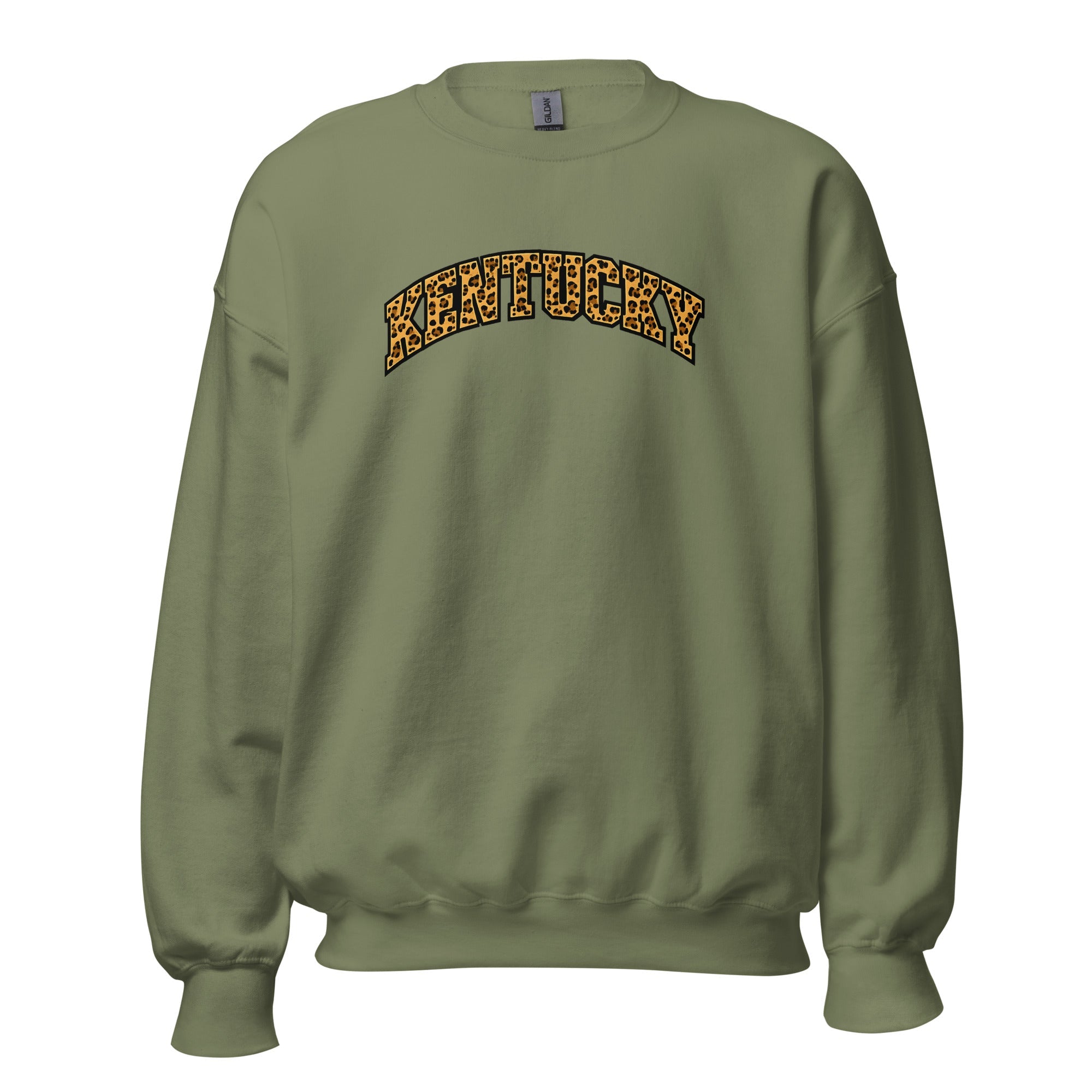 Kentucky Leopard Print Sweatshirt | Bold Arched Design - Bluegrass Elite Apparel LLC