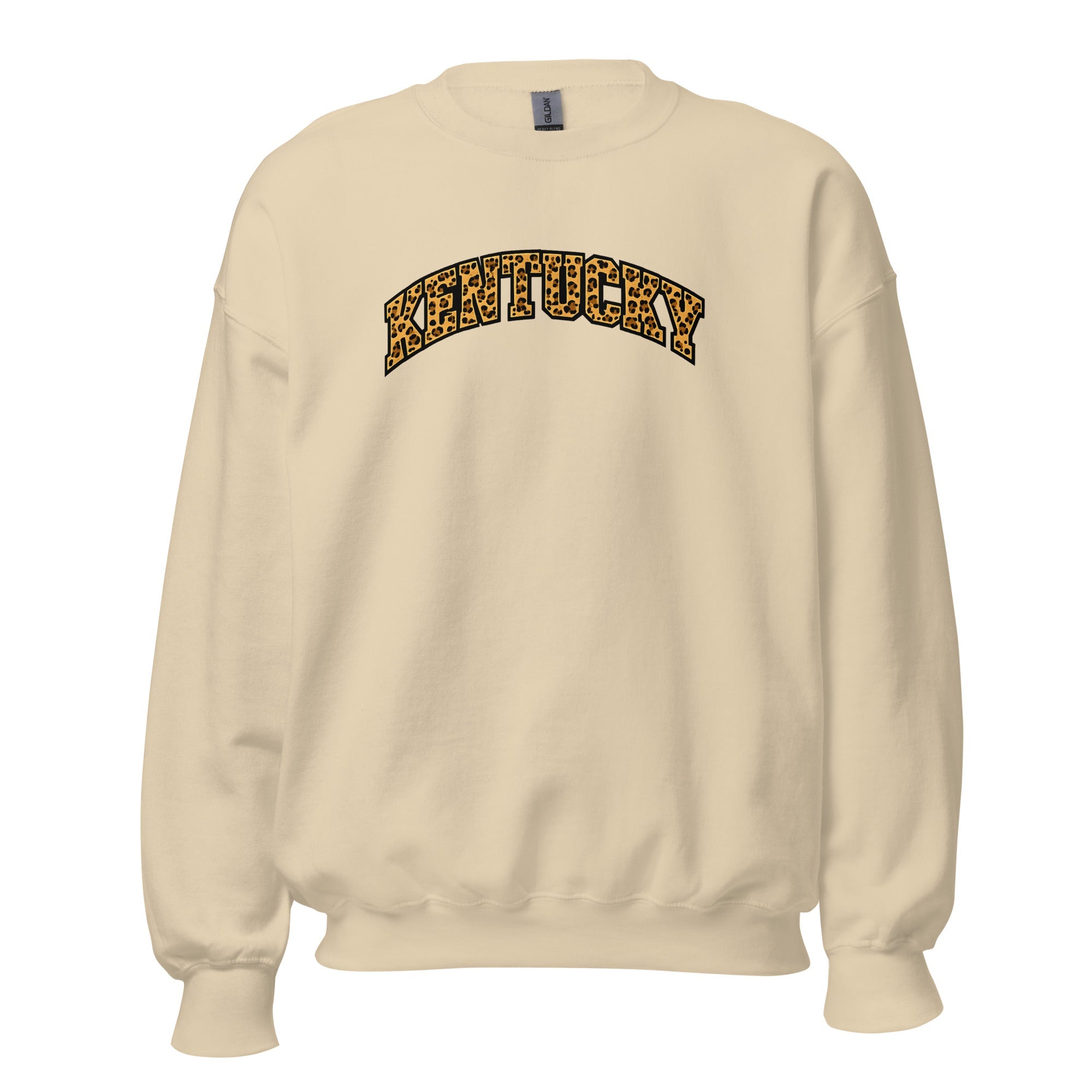 Kentucky Leopard Print Sweatshirt | Bold Arched Design - Bluegrass Elite Apparel LLC