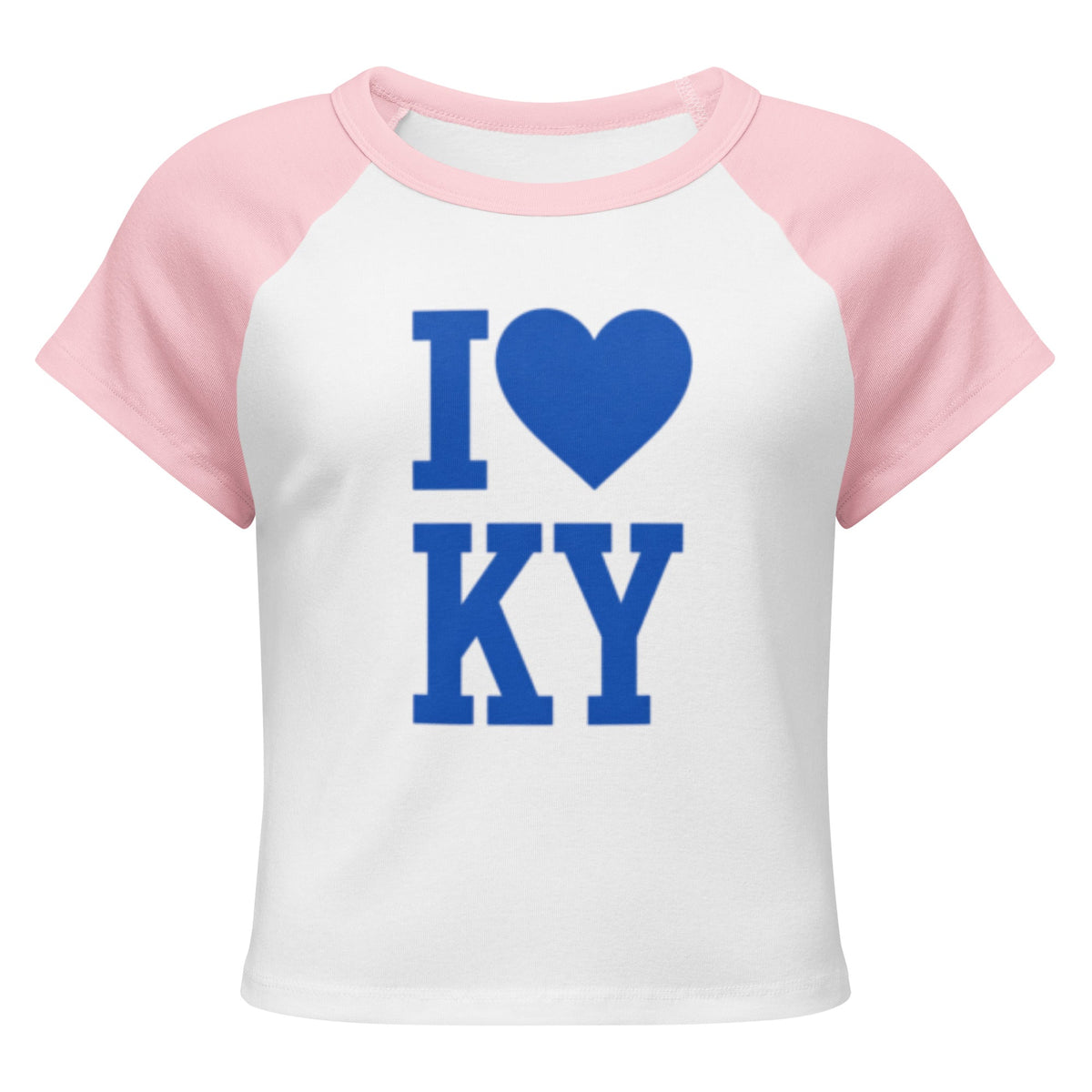 Kentucky Love Script Baby Tee | Blue Graphic Raglan Crop | Classic - Bluegrass Elite Apparel LLC