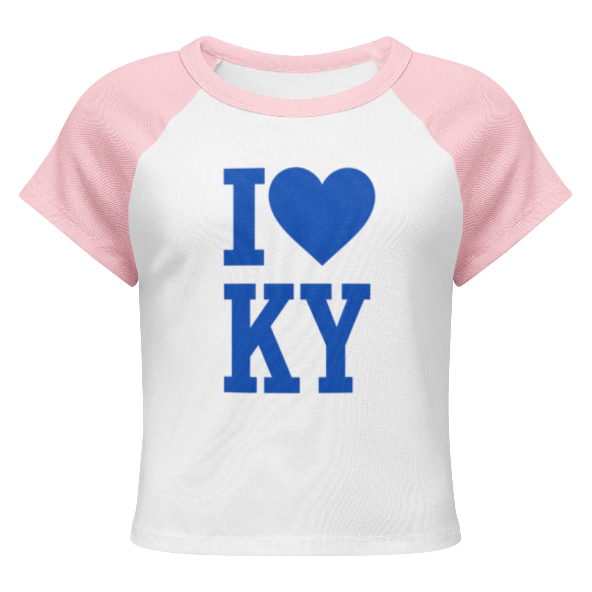Kentucky Love Script Baby Tee | Blue Graphic Raglan Crop | Classic - Bluegrass Elite Apparel LLC