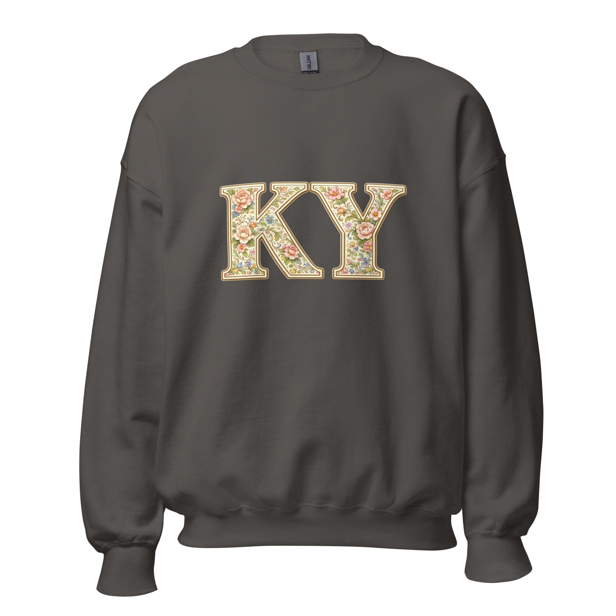 Kentucky Multicolor Floral Letter Sweatshirt | Botanical KY Design | Classic Crewneck - Bluegrass Elite Apparel LLC