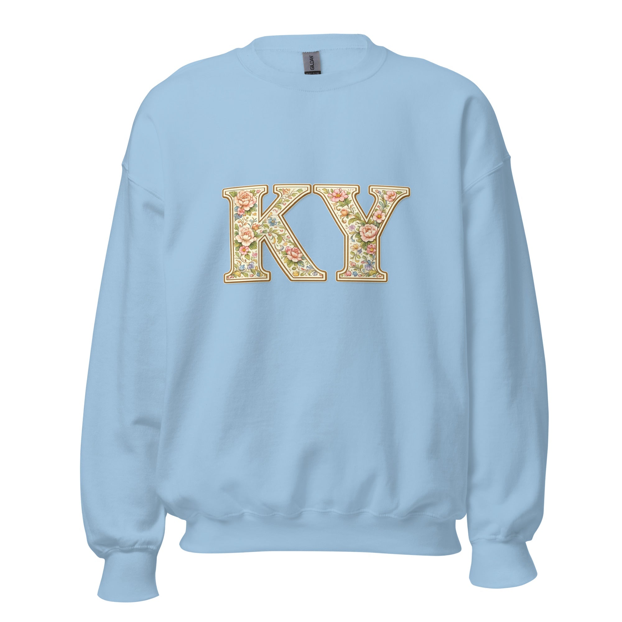 Kentucky Multicolor Floral Letter Sweatshirt | Botanical KY Design | Classic Crewneck - Bluegrass Elite Apparel LLC