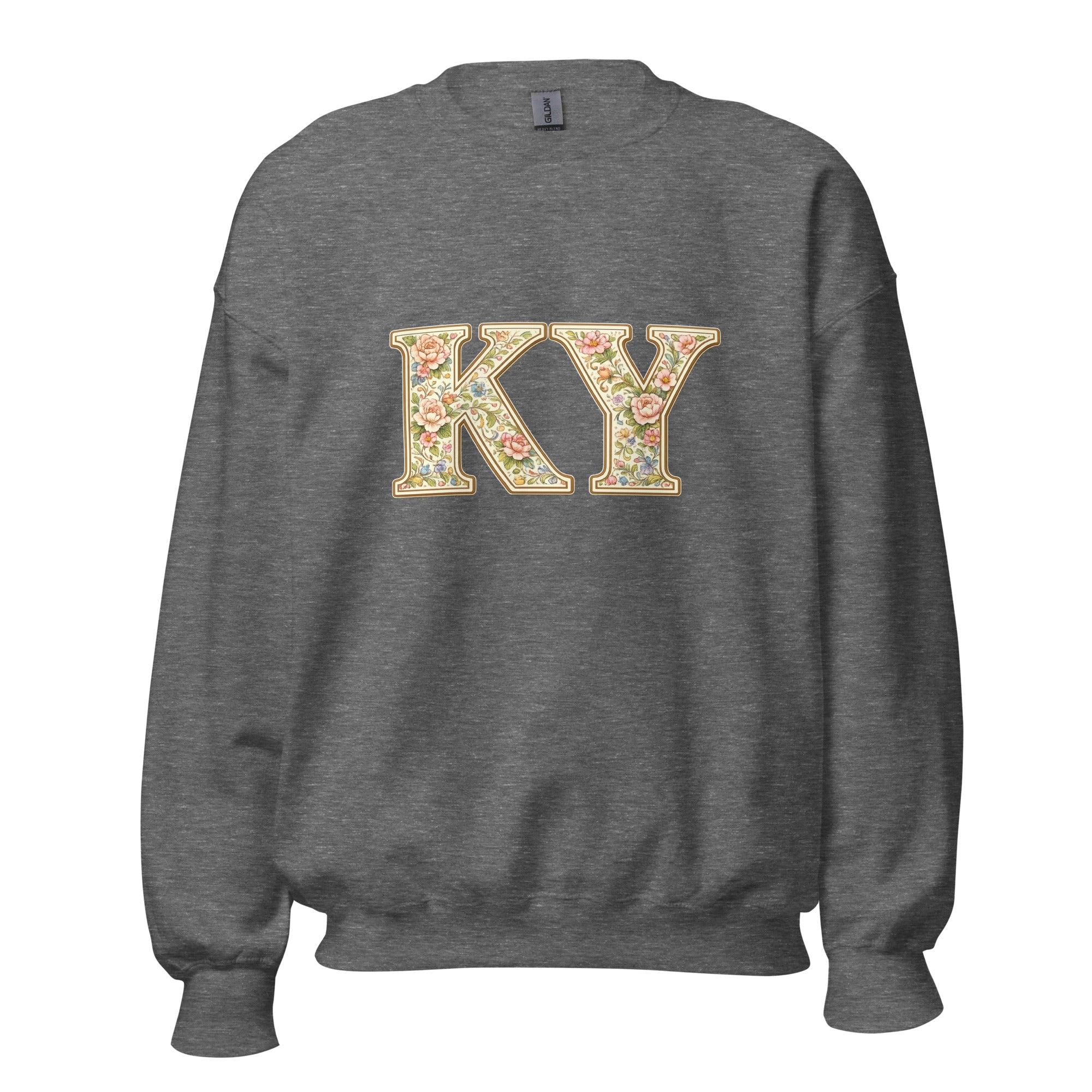 Kentucky Multicolor Floral Letter Sweatshirt | Botanical KY Design | Classic Crewneck - Bluegrass Elite Apparel LLC