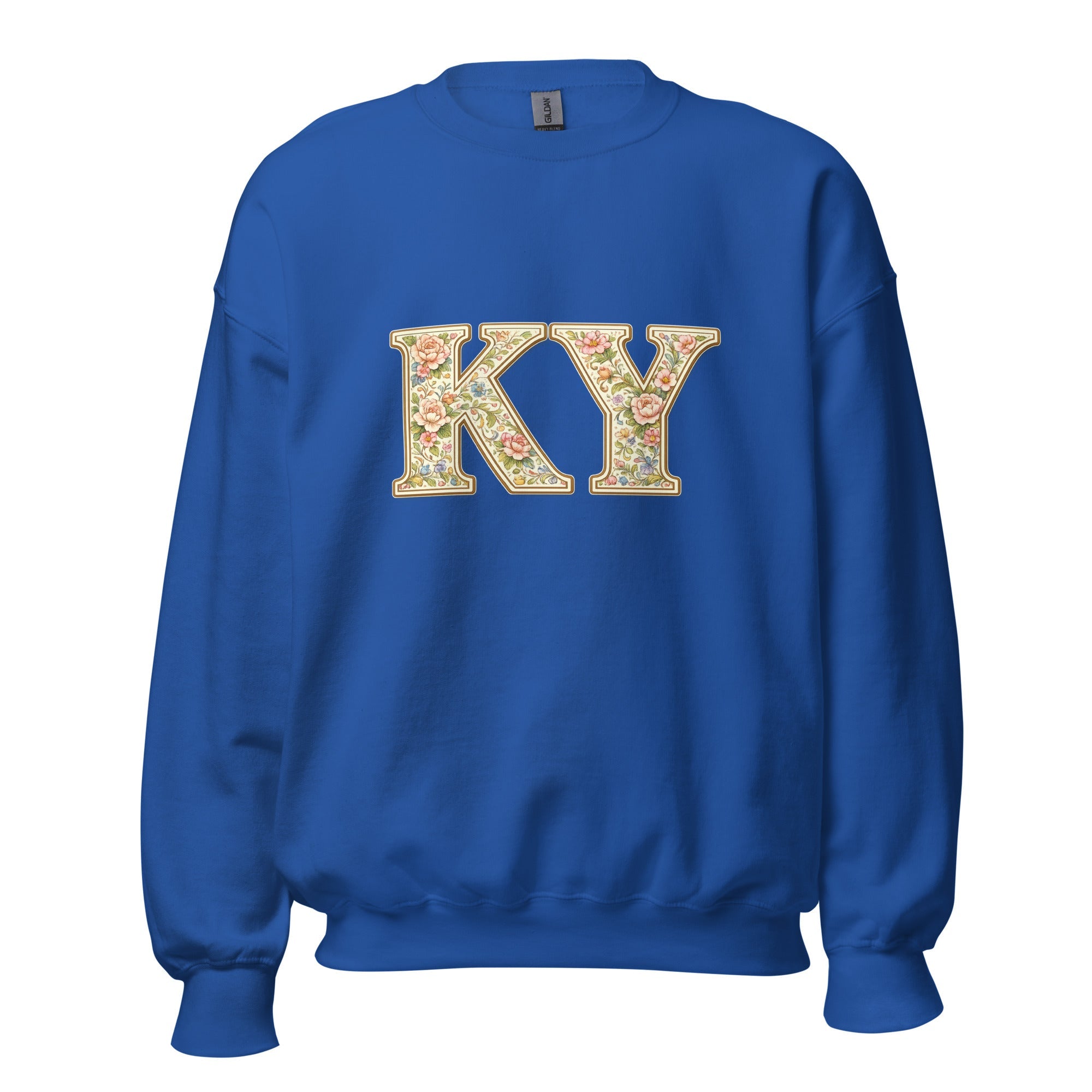 Kentucky Multicolor Floral Letter Sweatshirt | Botanical KY Design | Classic Crewneck - Bluegrass Elite Apparel LLC