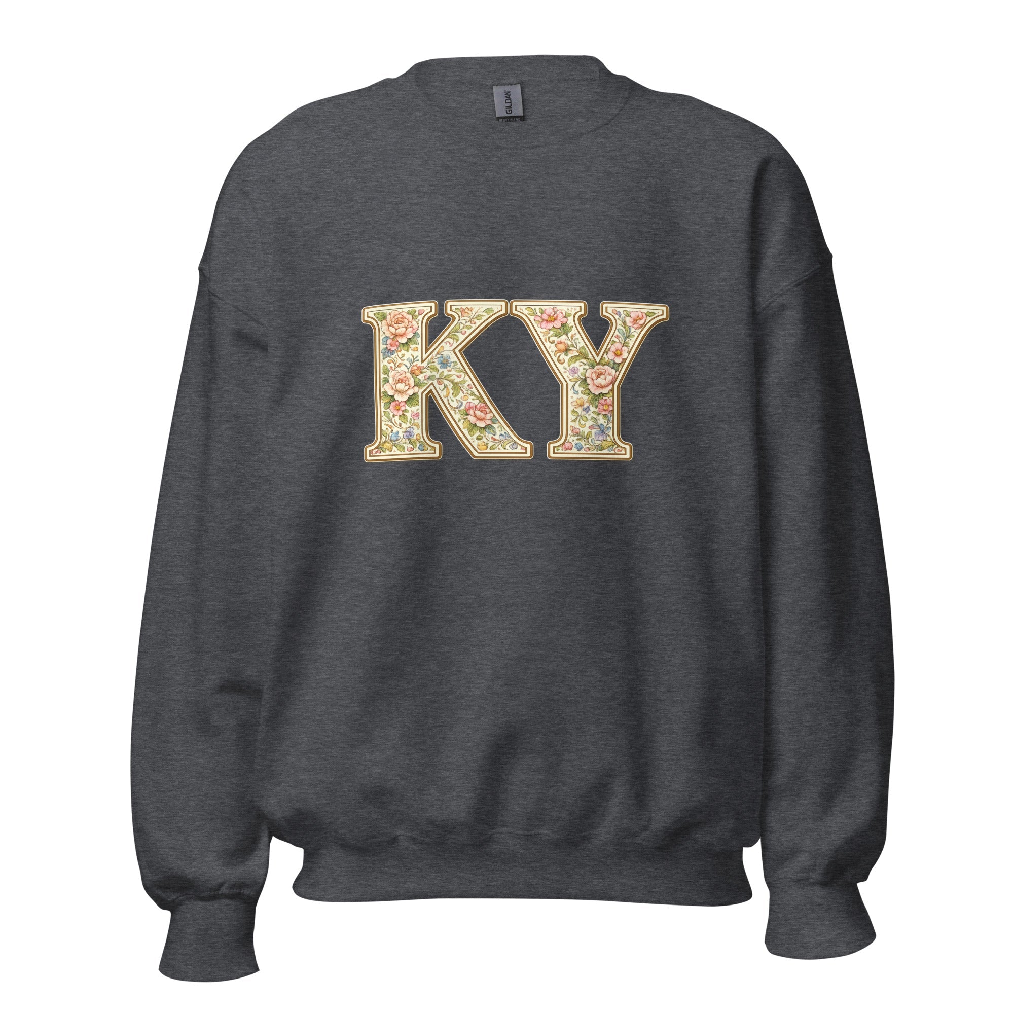 Kentucky Multicolor Floral Letter Sweatshirt | Botanical KY Design | Classic Crewneck - Bluegrass Elite Apparel LLC