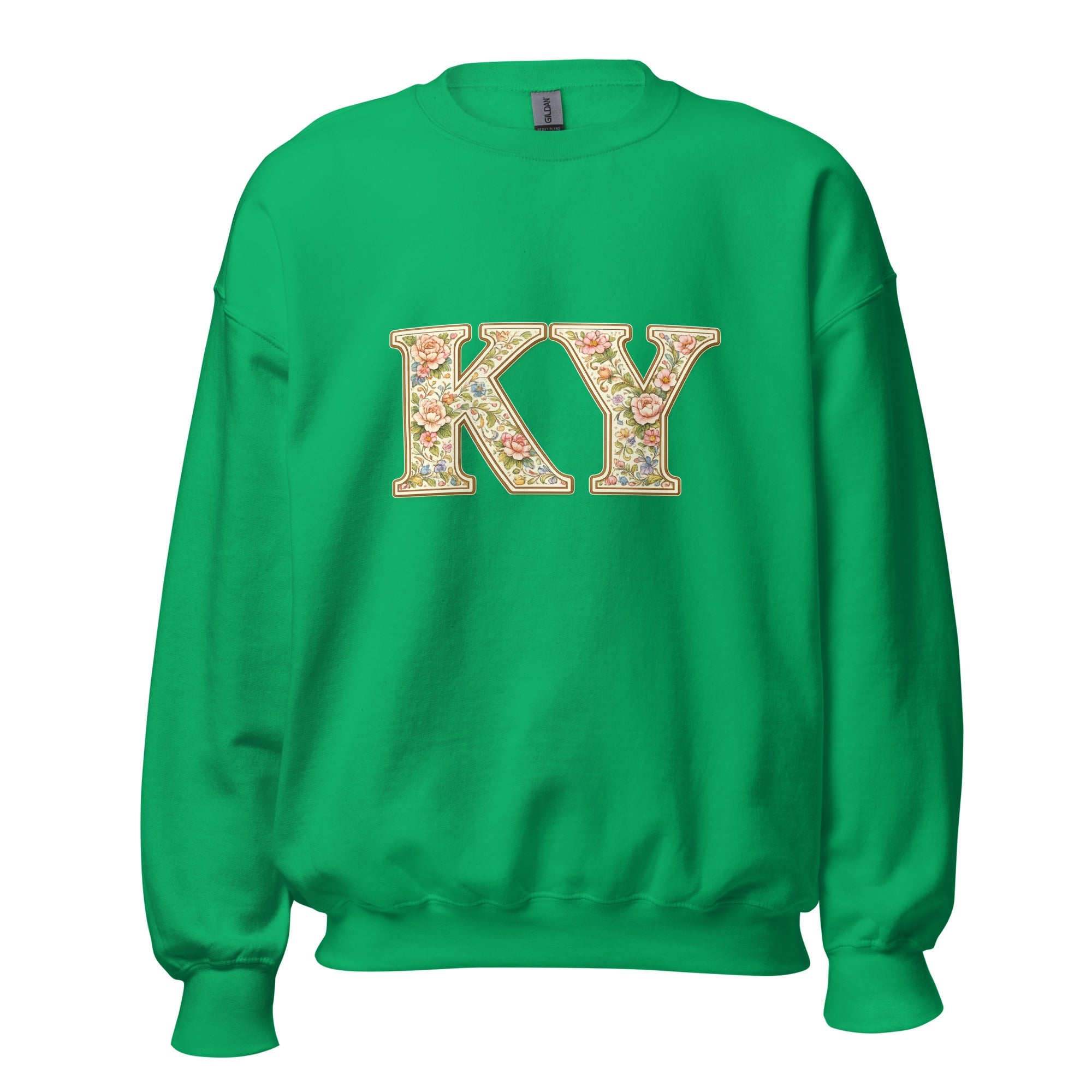 Kentucky Multicolor Floral Letter Sweatshirt | Botanical KY Design | Classic Crewneck - Bluegrass Elite Apparel LLC