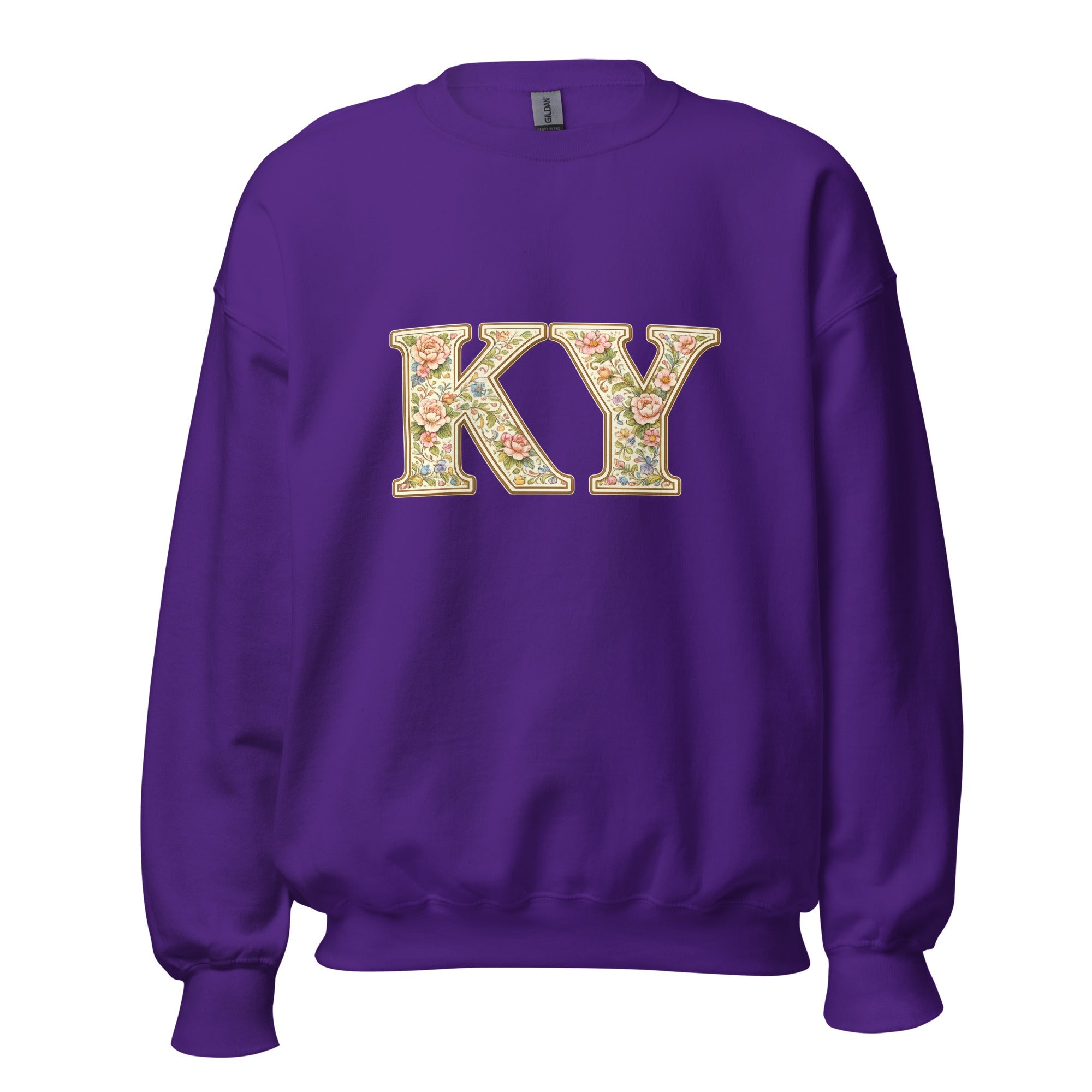 Kentucky Multicolor Floral Letter Sweatshirt | Botanical KY Design | Classic Crewneck - Bluegrass Elite Apparel LLC