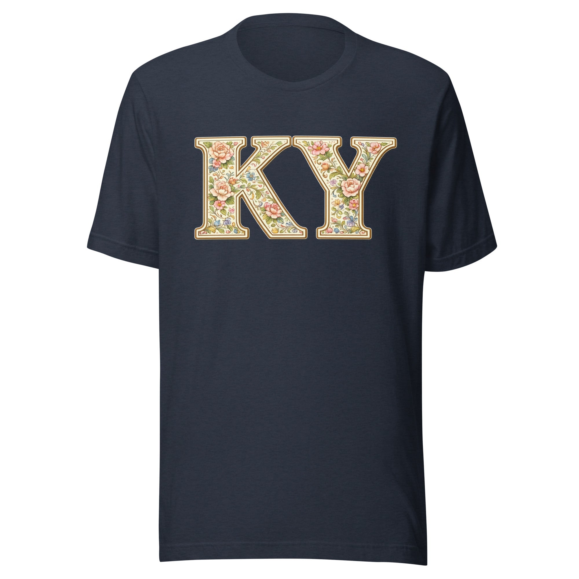 Kentucky Multicolor Floral Letter Tee | Botanical KY Design | Classic - Bluegrass Elite Apparel LLC