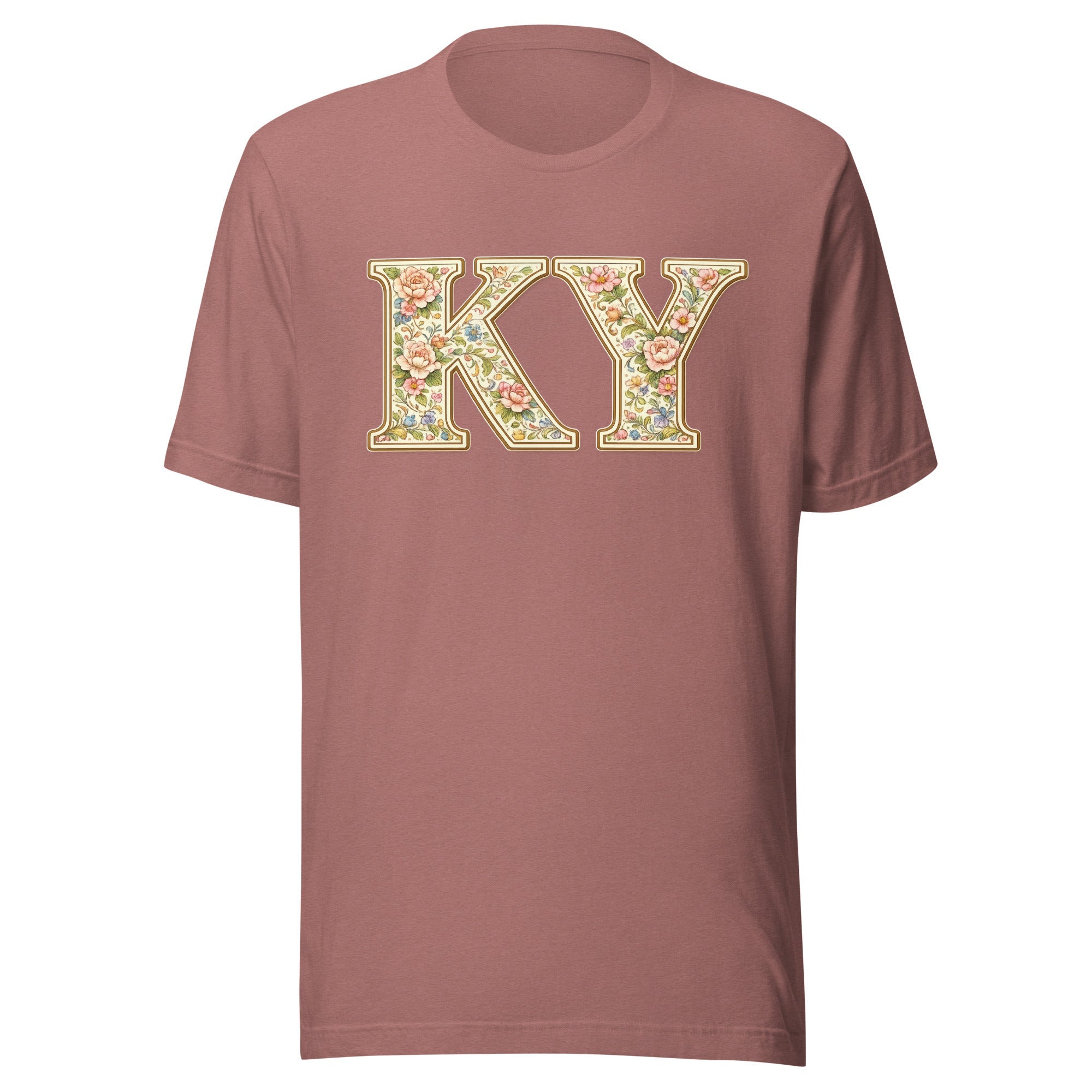 Kentucky Multicolor Floral Letter Tee | Botanical KY Design | Classic - Bluegrass Elite Apparel LLC