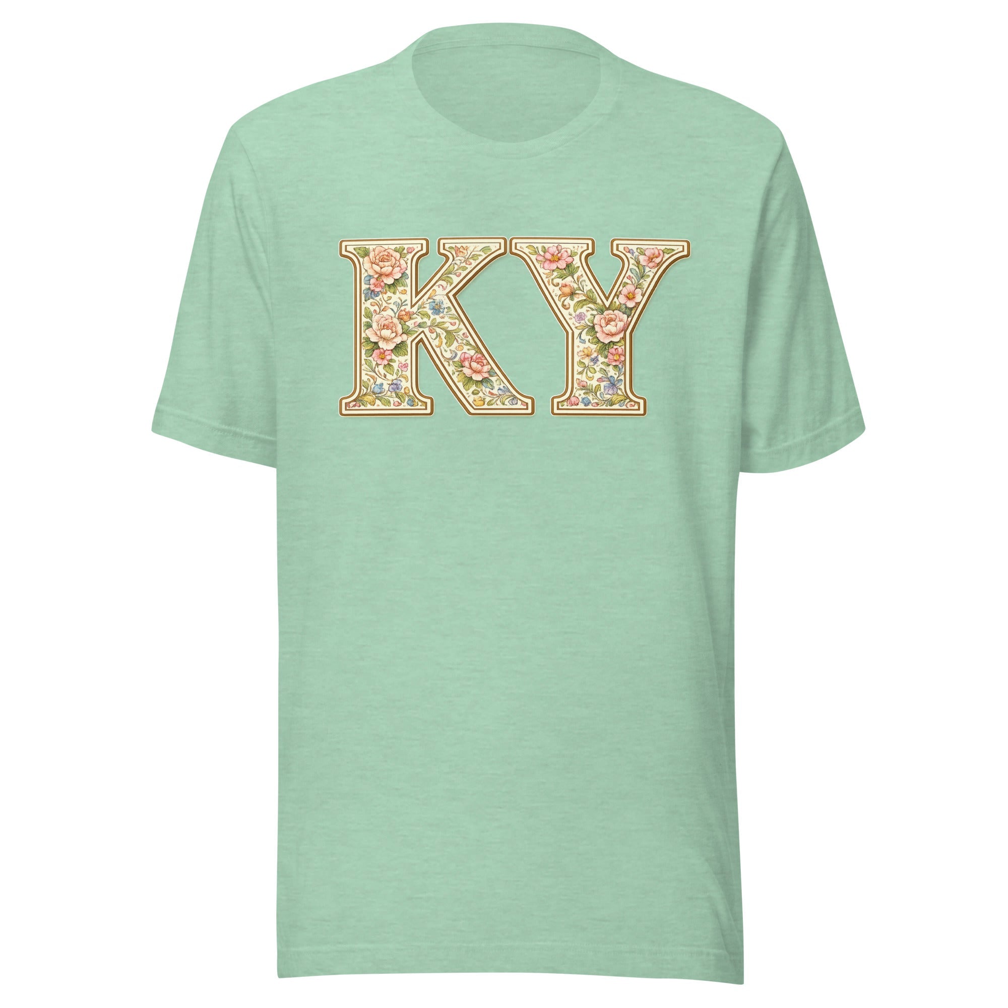 Kentucky Multicolor Floral Letter Tee | Botanical KY Design | Classic - Bluegrass Elite Apparel LLC