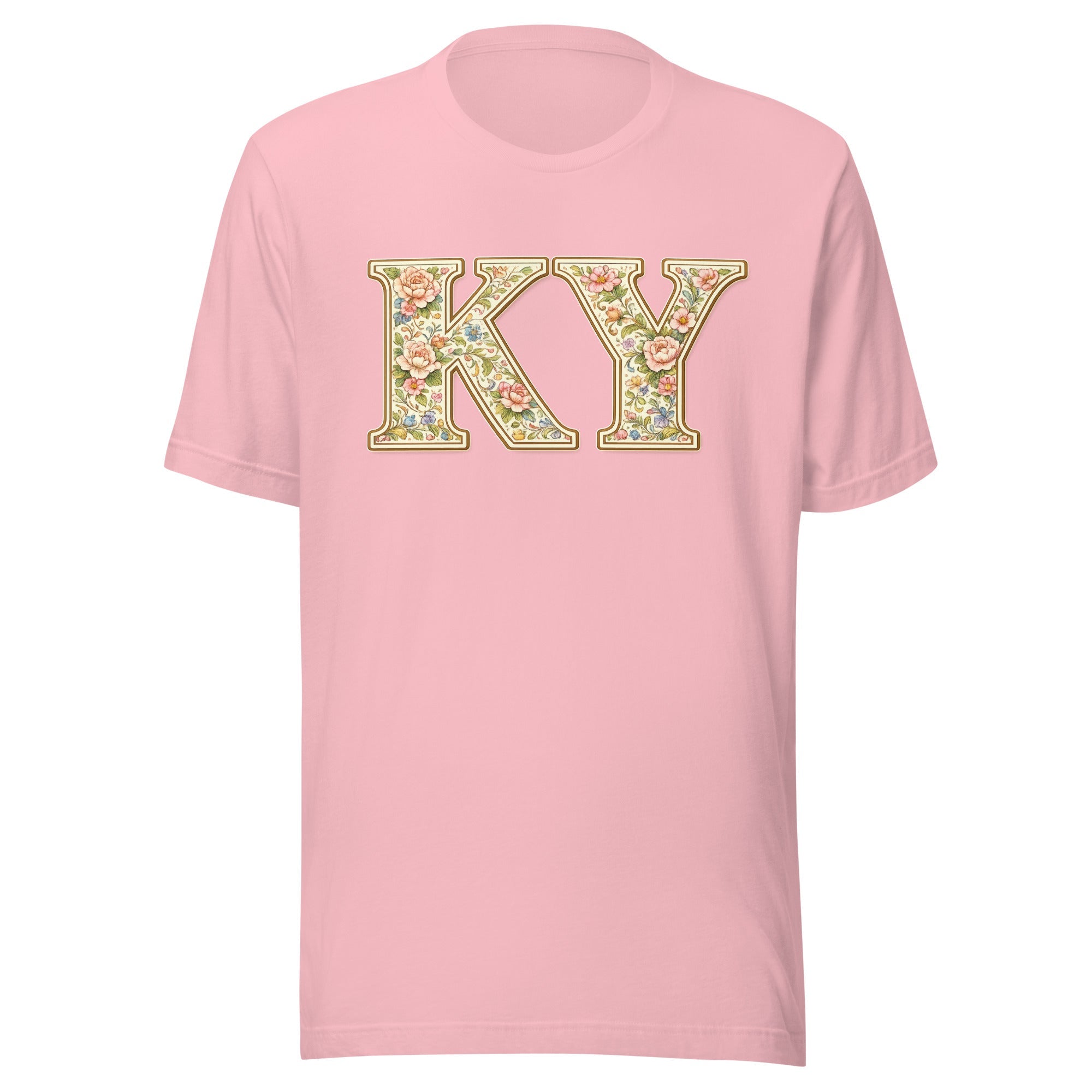 Kentucky Multicolor Floral Letter Tee | Botanical KY Design | Classic - Bluegrass Elite Apparel LLC
