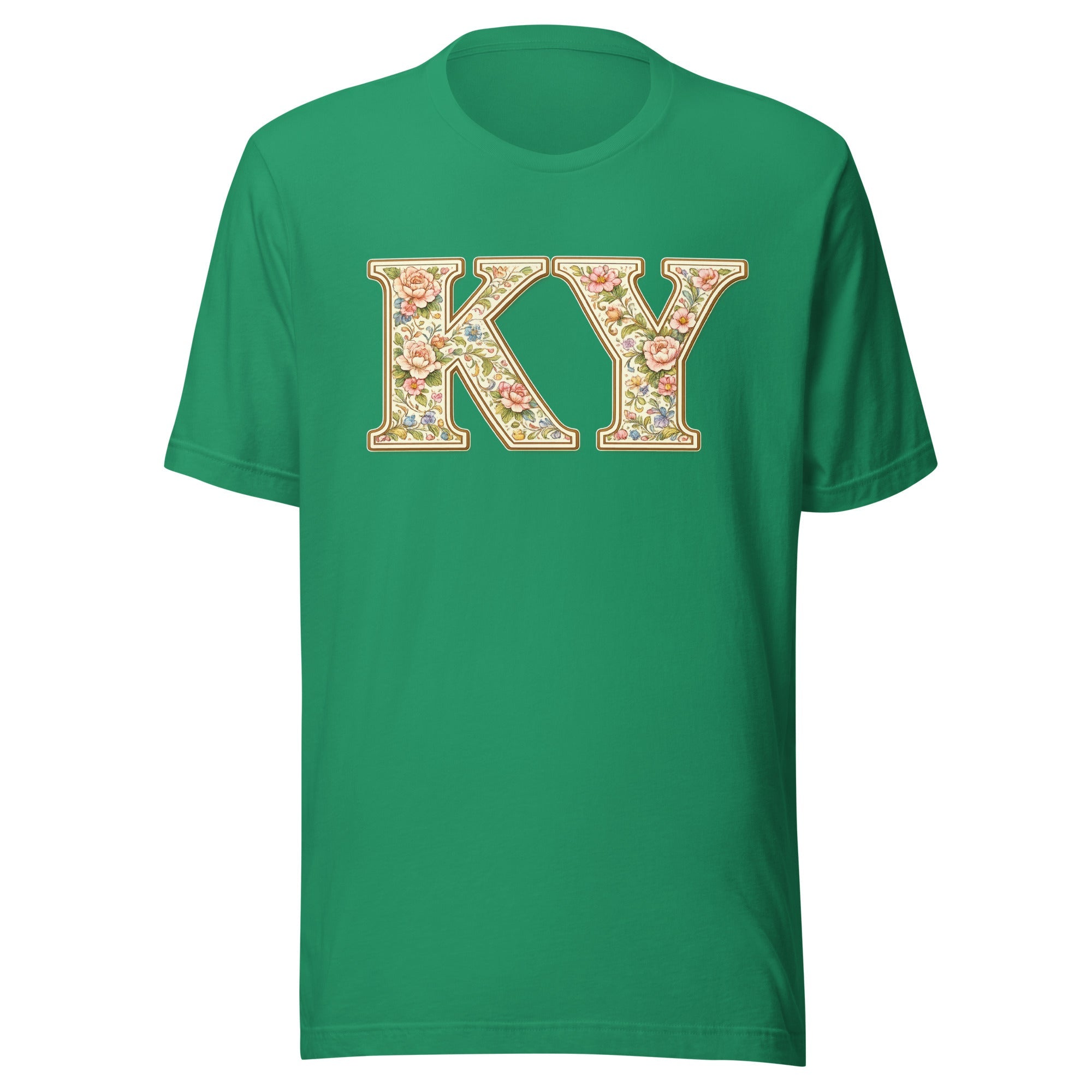 Kentucky Multicolor Floral Letter Tee | Botanical KY Design | Classic - Bluegrass Elite Apparel LLC