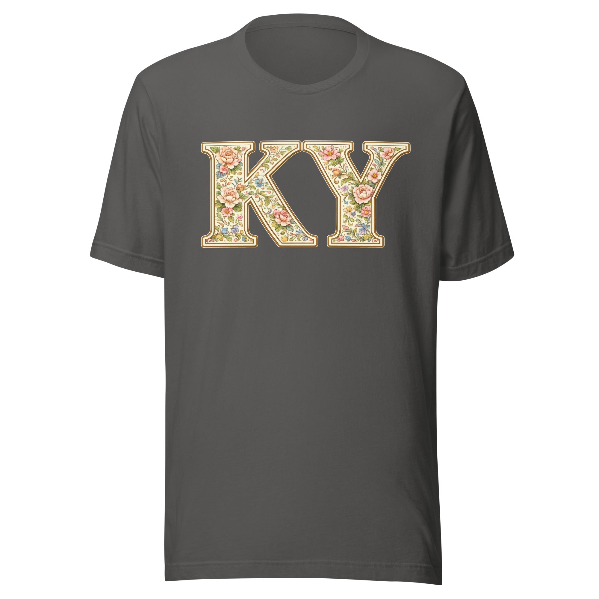 Kentucky Multicolor Floral Letter Tee | Botanical KY Design | Classic - Bluegrass Elite Apparel LLC