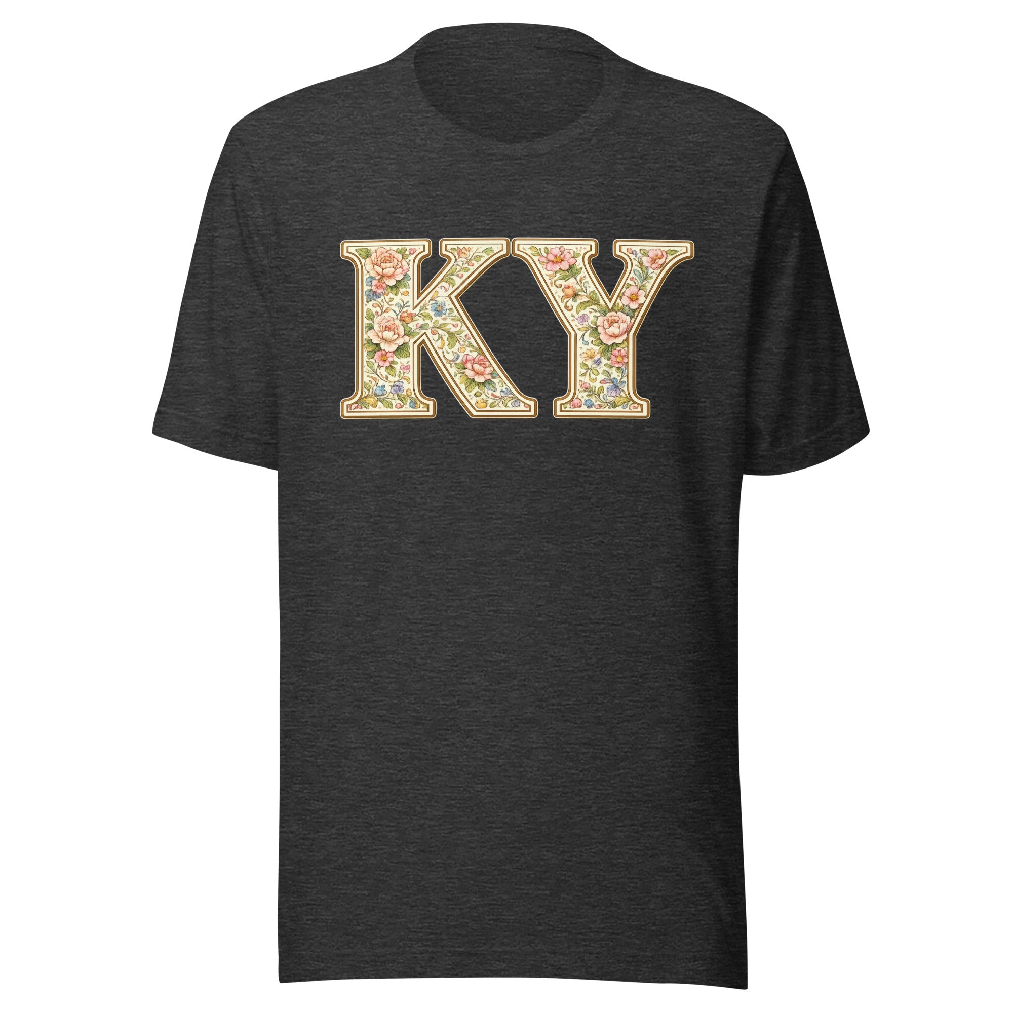 Kentucky Multicolor Floral Letter Tee | Botanical KY Design | Classic - Bluegrass Elite Apparel LLC