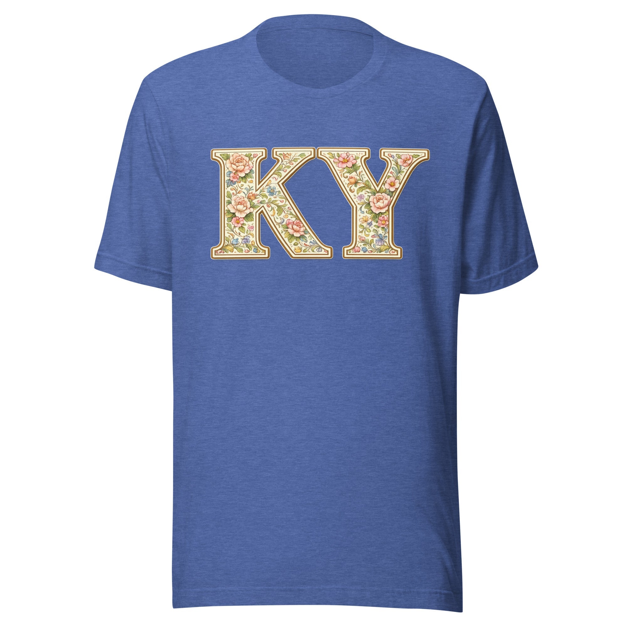 Kentucky Multicolor Floral Letter Tee | Botanical KY Design | Classic - Bluegrass Elite Apparel LLC
