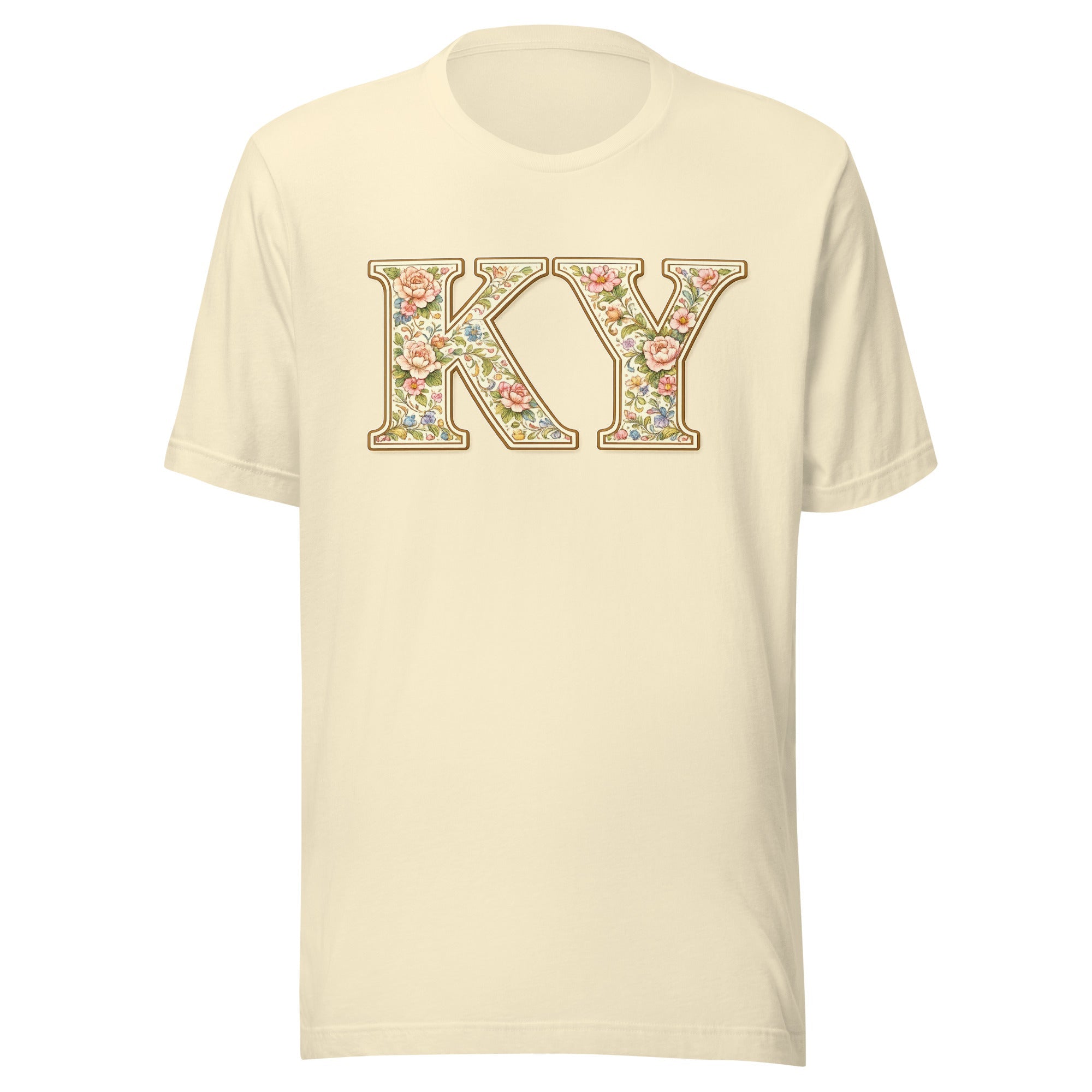 Kentucky Multicolor Floral Letter Tee | Botanical KY Design | Classic - Bluegrass Elite Apparel LLC