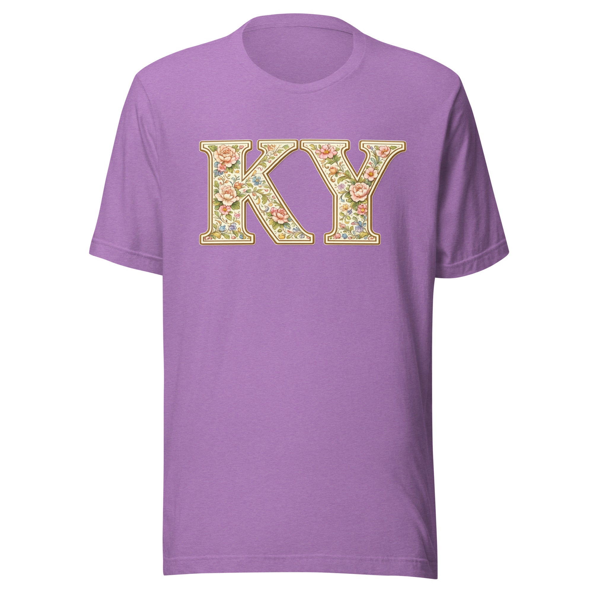 Kentucky Multicolor Floral Letter Tee | Botanical KY Design | Classic - Bluegrass Elite Apparel LLC