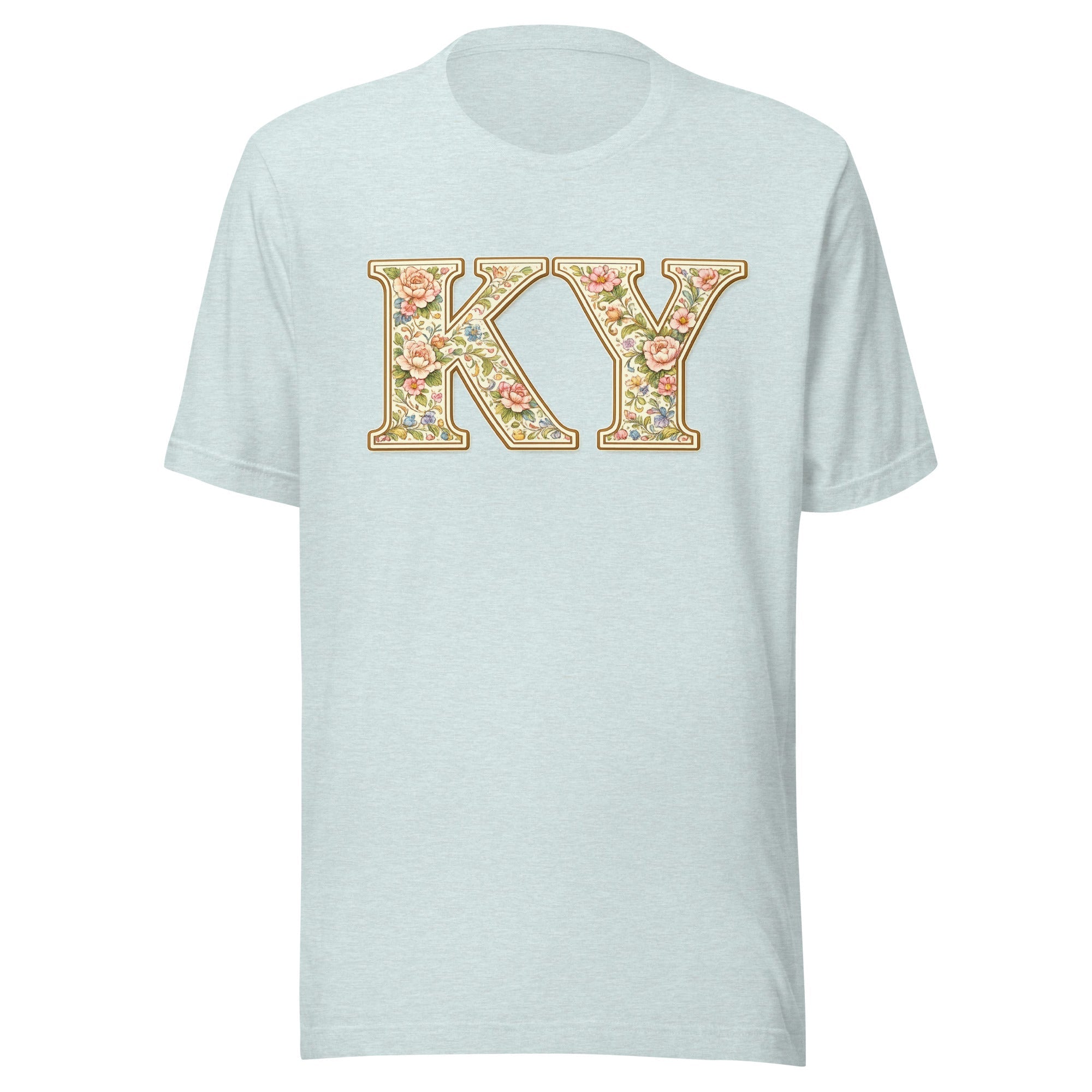 Kentucky Multicolor Floral Letter Tee | Botanical KY Design | Classic - Bluegrass Elite Apparel LLC