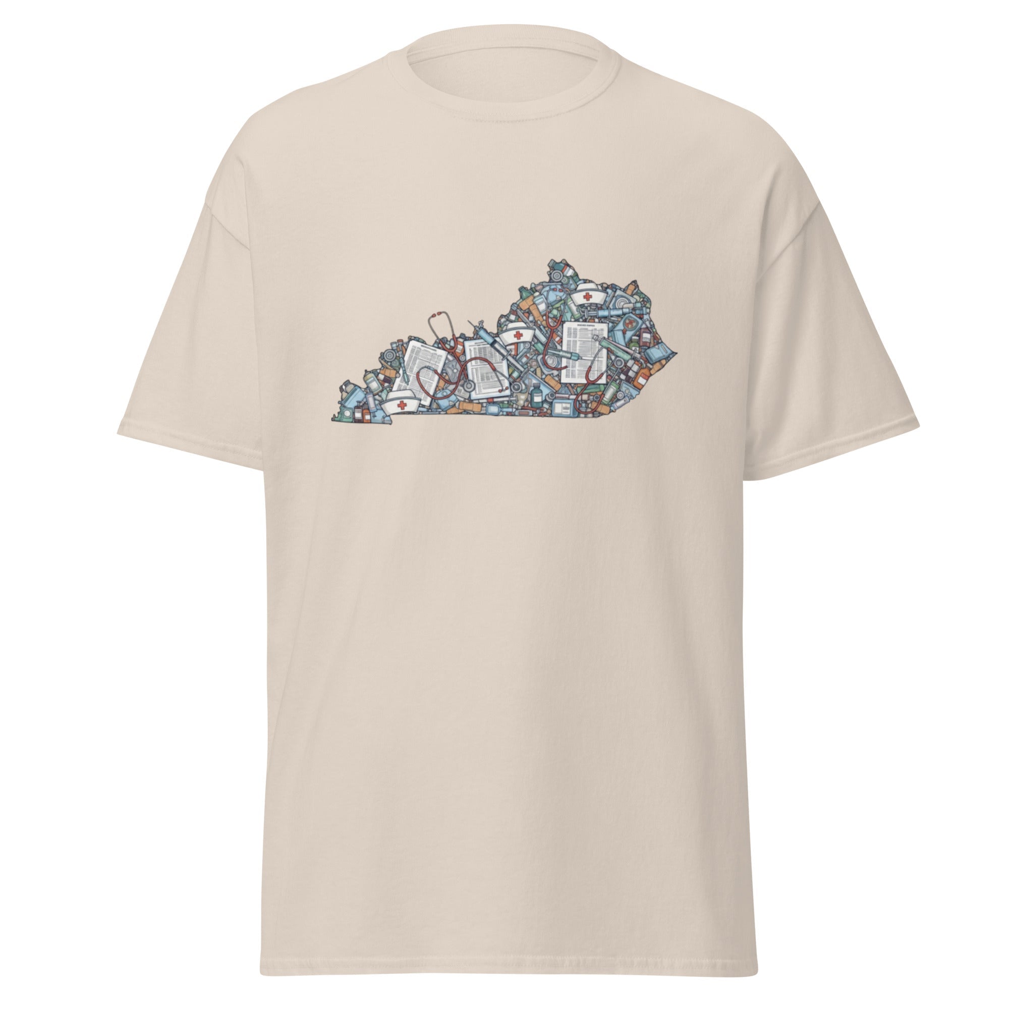 Kentucky Nurse T-Shirt | Heart Graphic Support Tee | Basic - Bluegrass Elite Apparel LLC