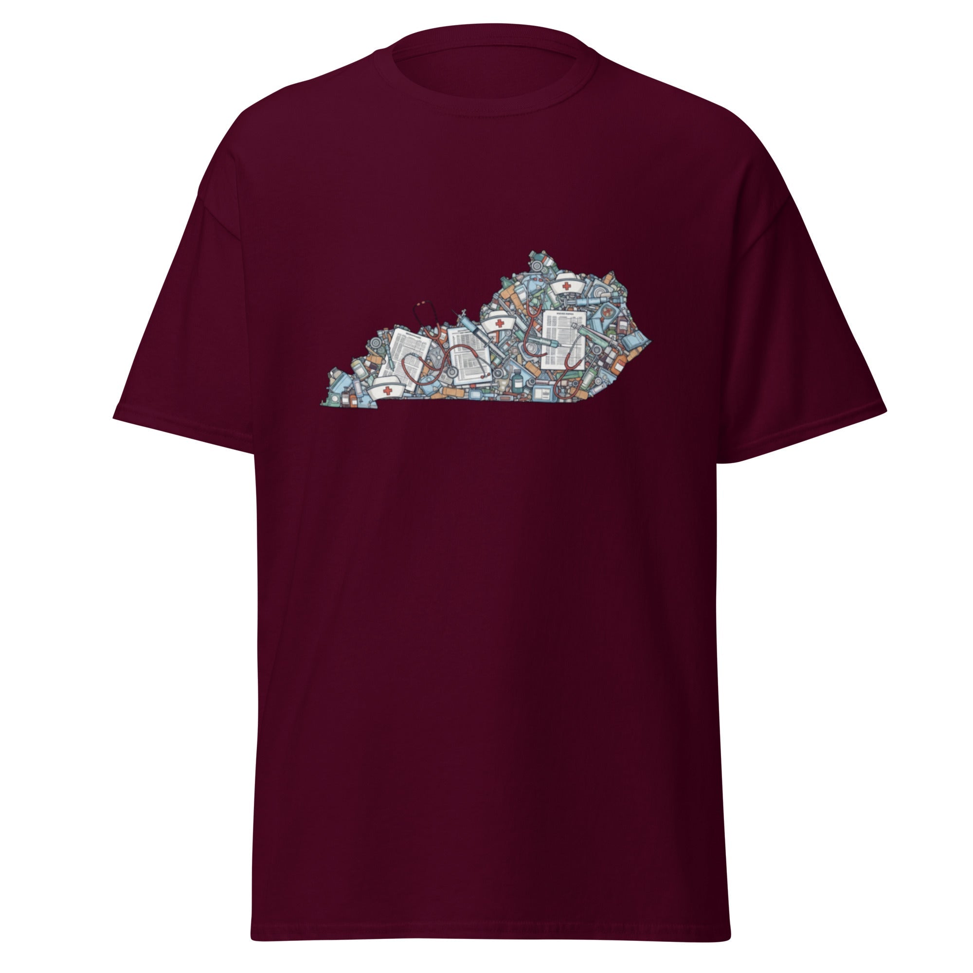 Kentucky Nurse T-Shirt | Heart Graphic Support Tee | Basic - Bluegrass Elite Apparel LLC
