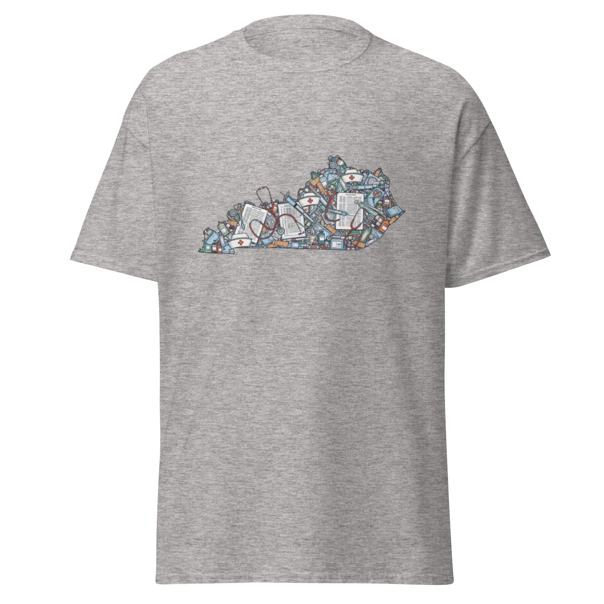 Kentucky Nurse T-Shirt | Heart Graphic Support Tee | Basic - Bluegrass Elite Apparel LLC