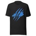 Kentucky Outline T-Shirt | Claw Marks Graphic Design Blue | Classic - Bluegrass Elite Apparel LLC