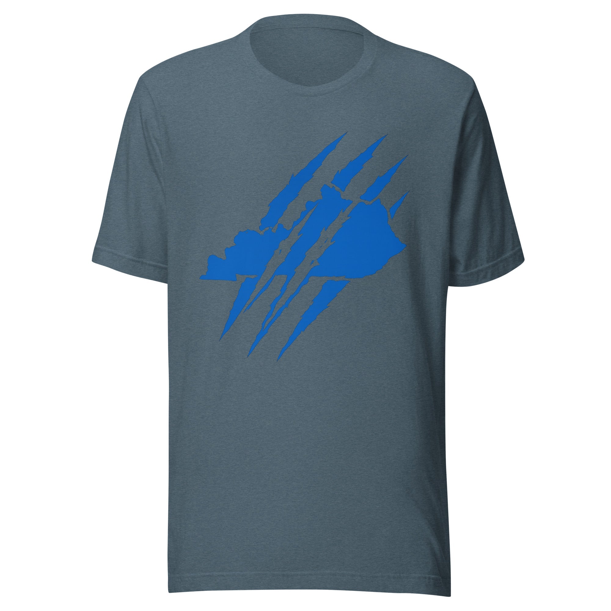 Kentucky Outline T-Shirt | Claw Marks Graphic Design Blue | Classic - Bluegrass Elite Apparel LLC