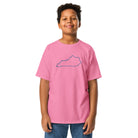 Kentucky Outline Youth Tee | Minimal Blue Line Art - Bluegrass Elite Apparel LLC
