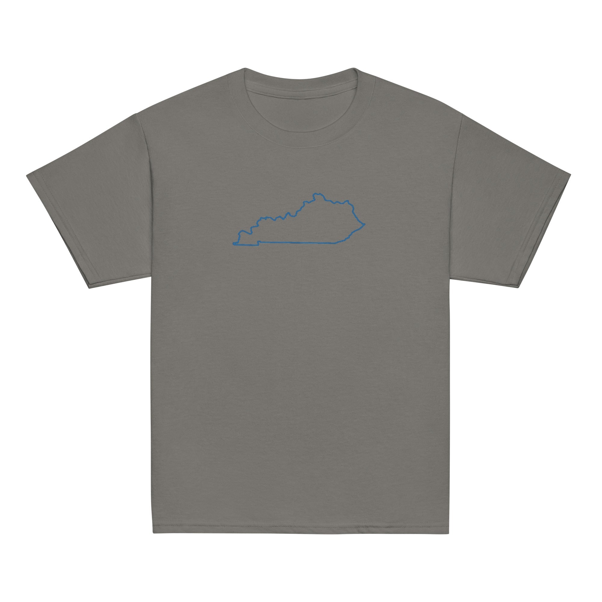 Kentucky Outline Youth Tee | Minimal Blue Line Art - Bluegrass Elite Apparel LLC