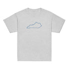 Kentucky Outline Youth Tee | Minimal Blue Line Art - Bluegrass Elite Apparel LLC