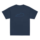 Kentucky Outline Youth Tee | Minimal Blue Line Art - Bluegrass Elite Apparel LLC