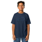 Kentucky Outline Youth Tee | Minimal Blue Line Art - Bluegrass Elite Apparel LLC