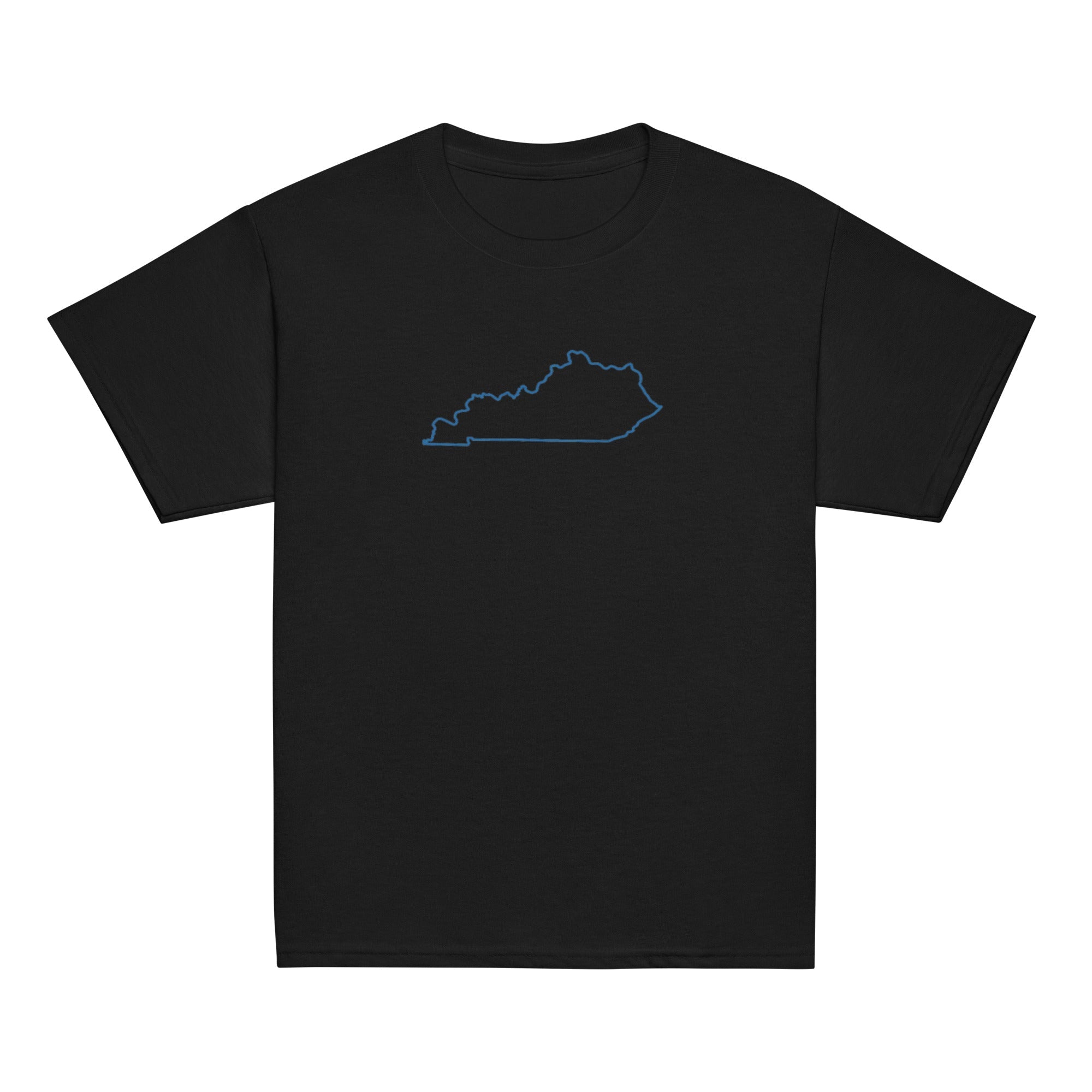 Kentucky Outline Youth Tee | Minimal Blue Line Art - Bluegrass Elite Apparel LLC