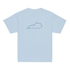 Kentucky Outline Youth Tee | Minimal Blue Line Art - Bluegrass Elite Apparel LLC