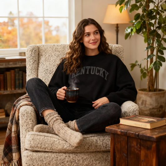 Kentucky Oversized Sweatshirt | Arched Block Letter Design - Bluegrass Elite Apparel LLC