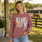Kentucky Pastel Bow Script Long Sleeve Shirt | Patchwork Coquette Design - Bluegrass Elite Apparel LLC