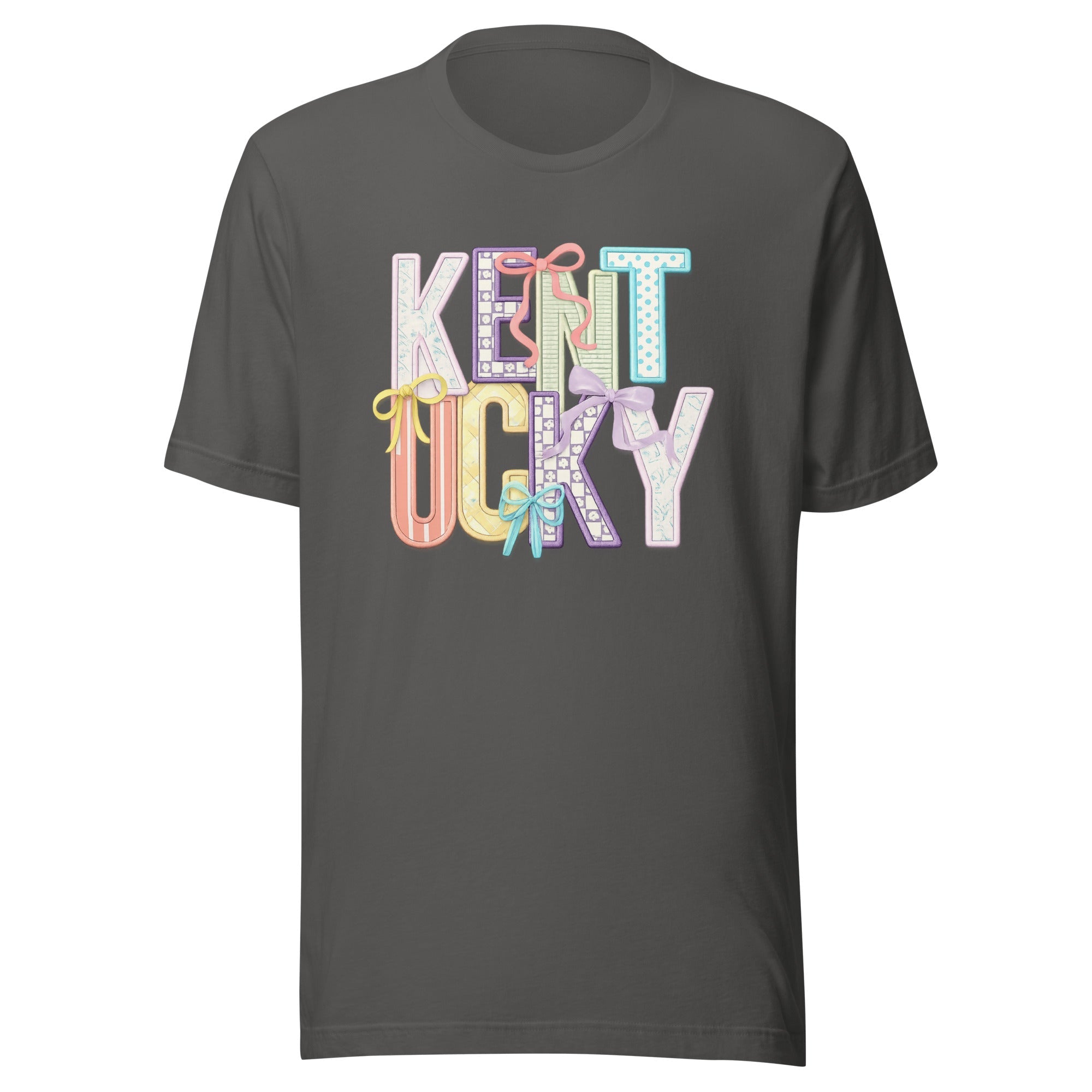 Kentucky Pastel Bow Script Tee | Patchwork Coquette Design | Classic - Bluegrass Elite Apparel LLC