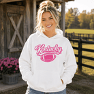 Kentucky Pink Script Ball Hoodie | Minimal Sports Design | Classic Fleece Pullover - Bluegrass Elite Apparel LLC