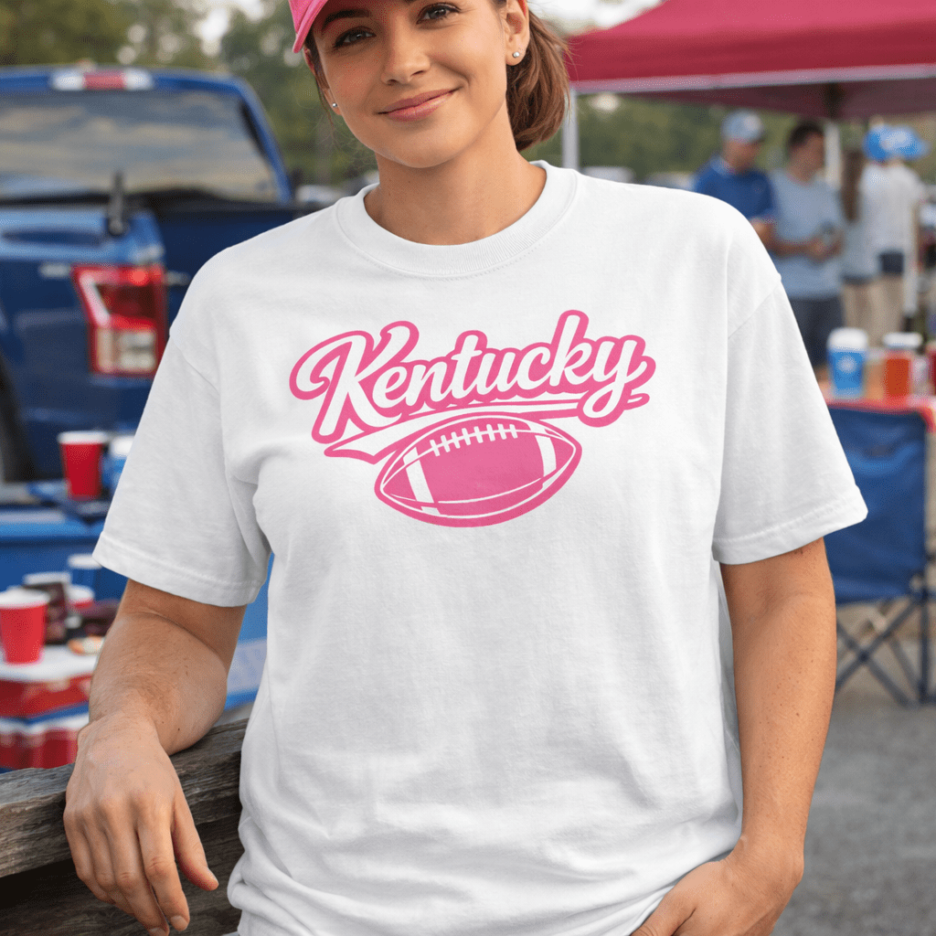 Kentucky Pink Script Ball T-Shirt | Minimal Sports Design | Classic Airlume - Bluegrass Elite Apparel LLC