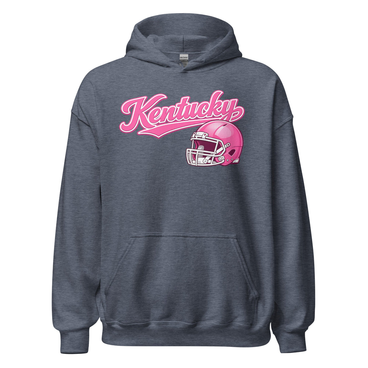 Kentucky Pink Script Helmet Hoodie | Minimal Sports Design | Classic Fleece Pullover - Bluegrass Elite Apparel LLC