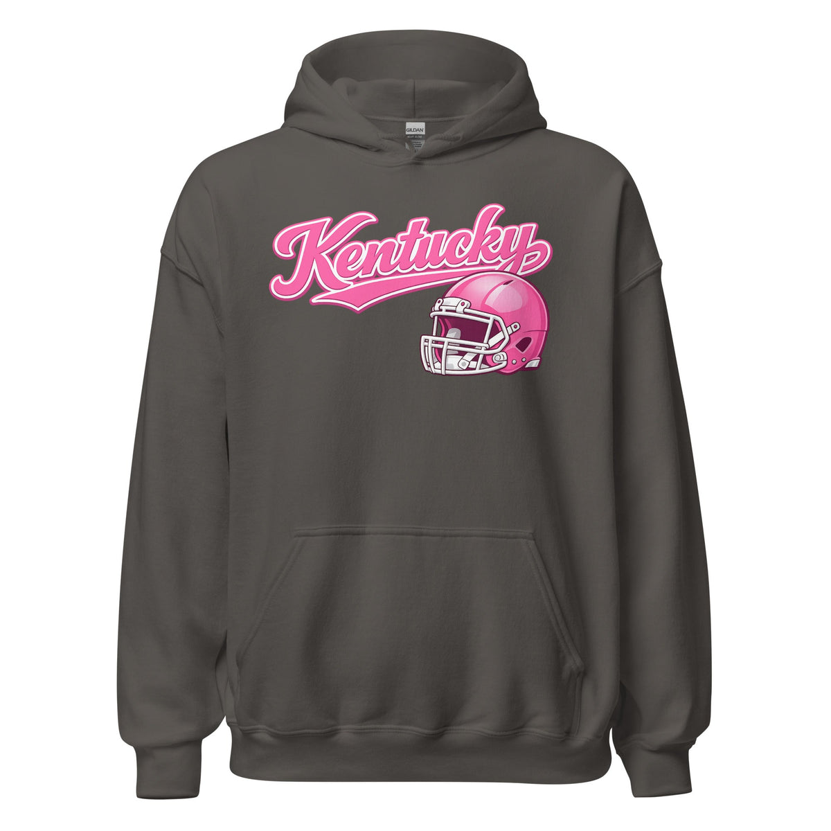 Kentucky Pink Script Helmet Hoodie | Minimal Sports Design | Classic Fleece Pullover - Bluegrass Elite Apparel LLC
