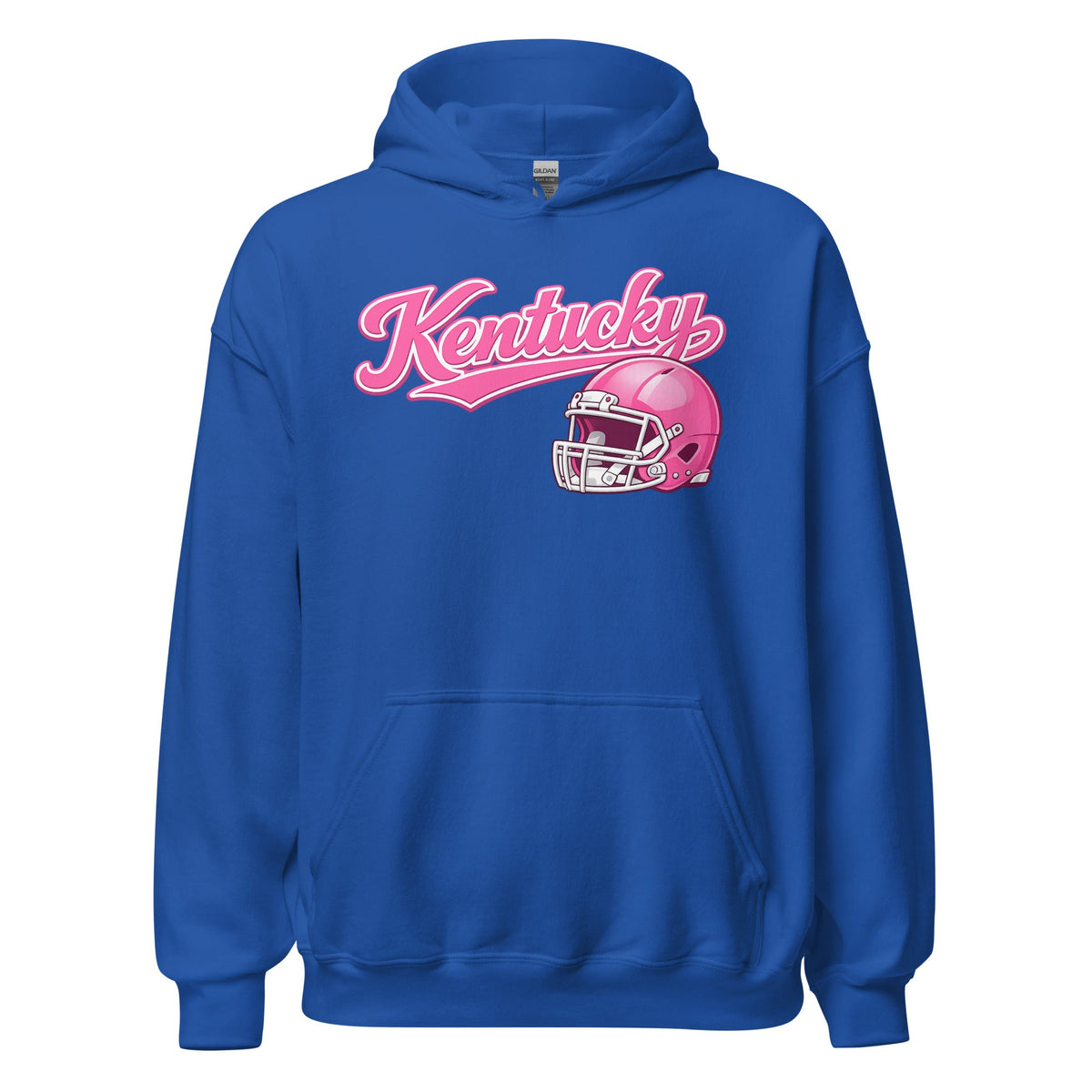Kentucky Pink Script Helmet Hoodie | Minimal Sports Design | Classic Fleece Pullover - Bluegrass Elite Apparel LLC