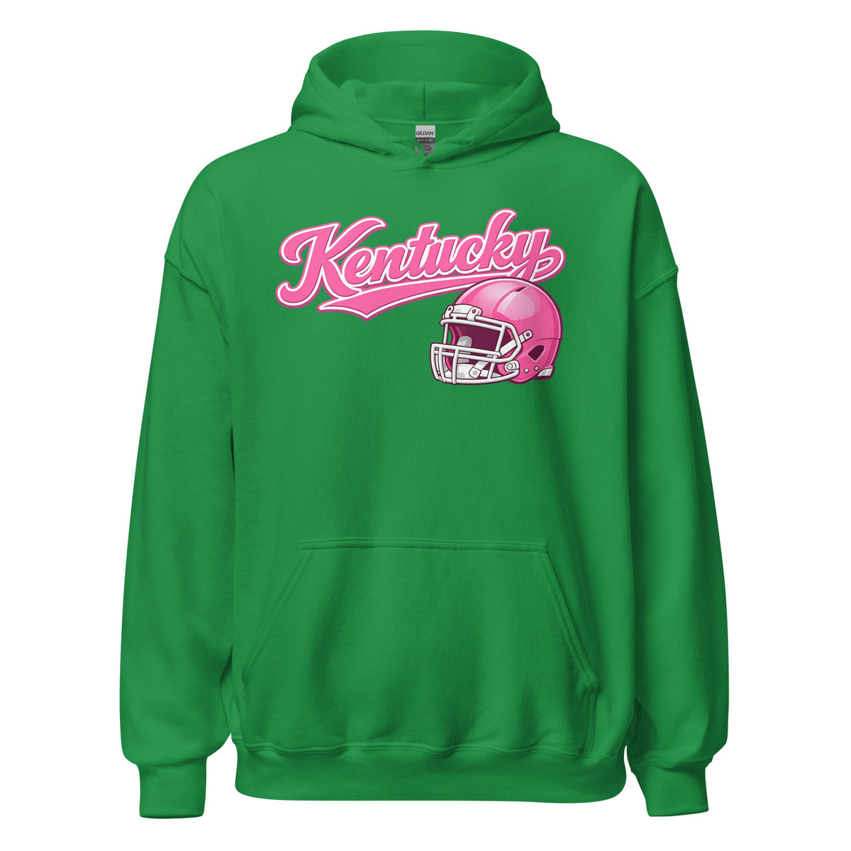 Kentucky Pink Script Helmet Hoodie | Minimal Sports Design | Classic Fleece Pullover - Bluegrass Elite Apparel LLC