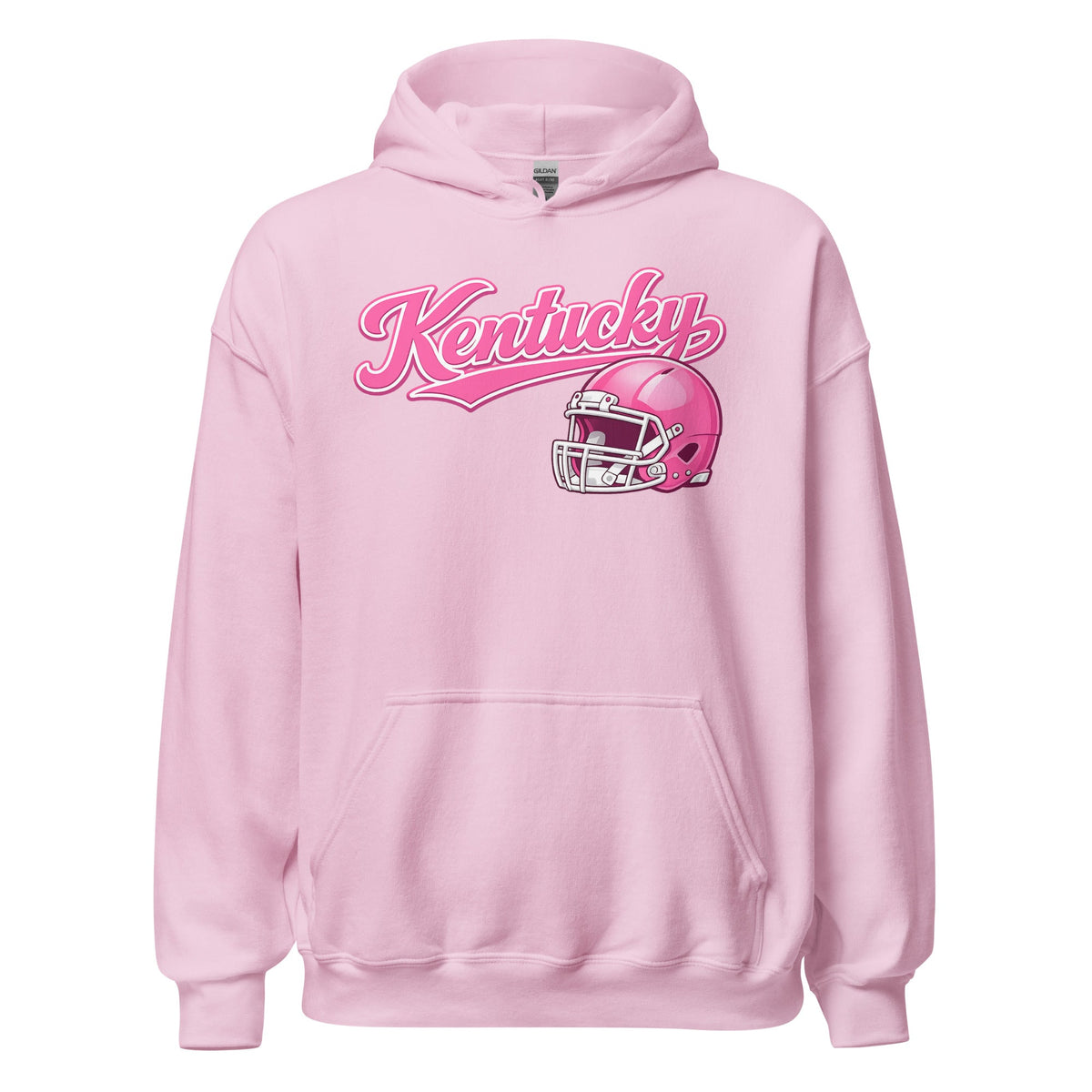 Kentucky Pink Script Helmet Hoodie | Minimal Sports Design | Classic Fleece Pullover - Bluegrass Elite Apparel LLC