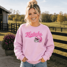 Kentucky Pink Script Helmet Sweatshirt | Minimal Sports Design | Classic Crewneck - Bluegrass Elite Apparel LLC