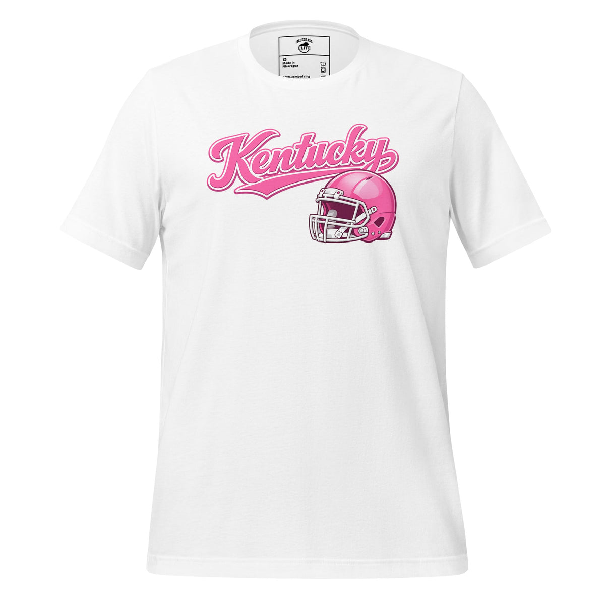Kentucky Pink Script Helmet T-Shirt - Bluegrass Elite Apparel LLC