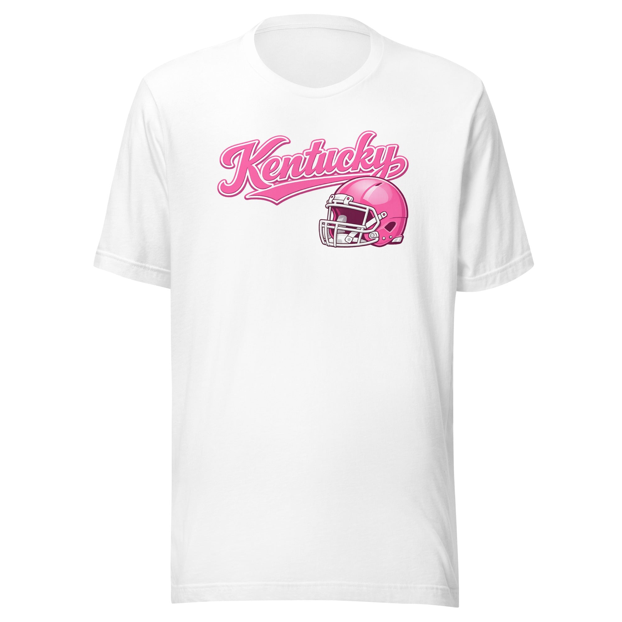Kentucky Pink Script Helmet T-Shirt | Minimal Sports Design | Classic Airlume - Bluegrass Elite Apparel LLC