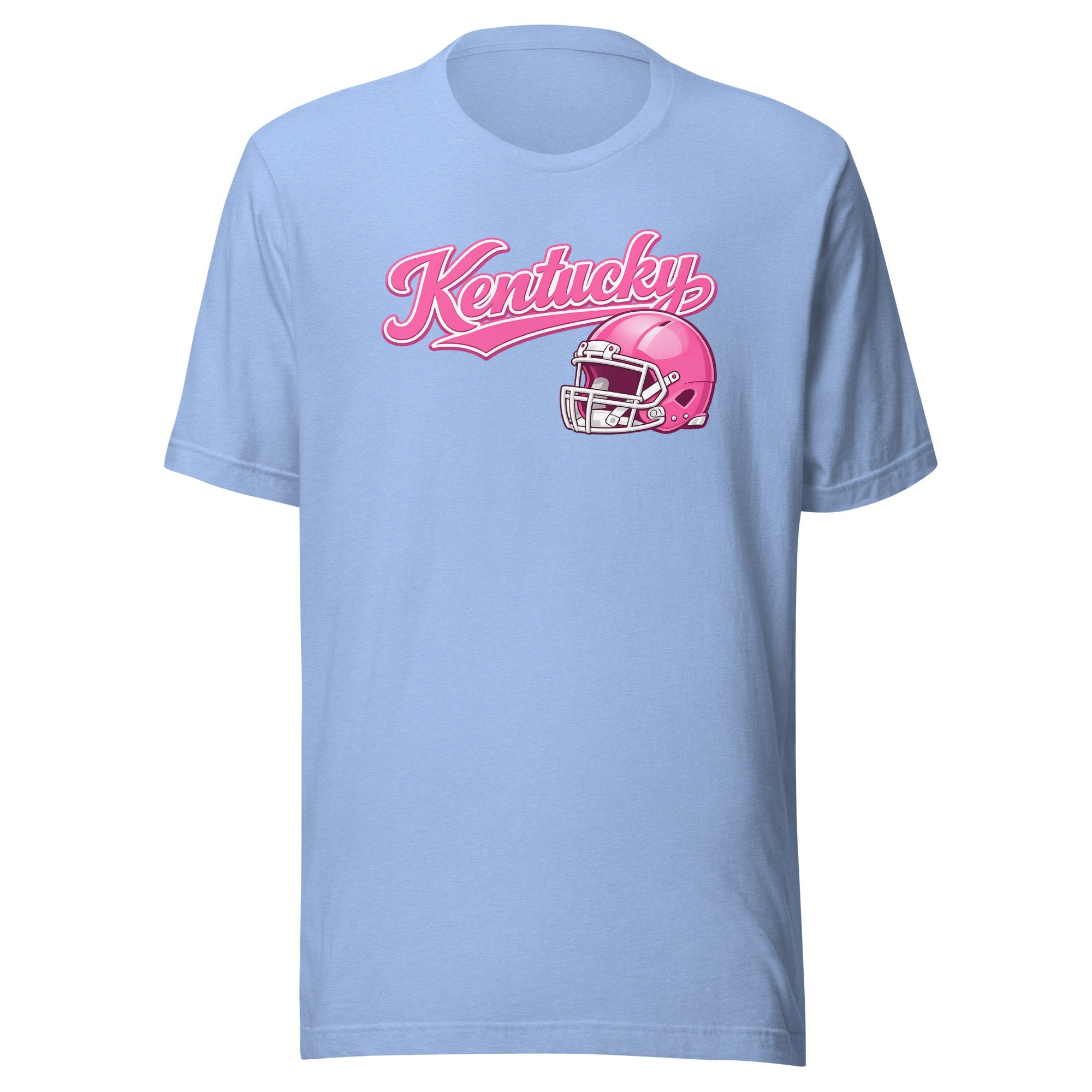 Kentucky Pink Script Helmet T-Shirt | Minimal Sports Design | Classic Airlume - Bluegrass Elite Apparel LLC